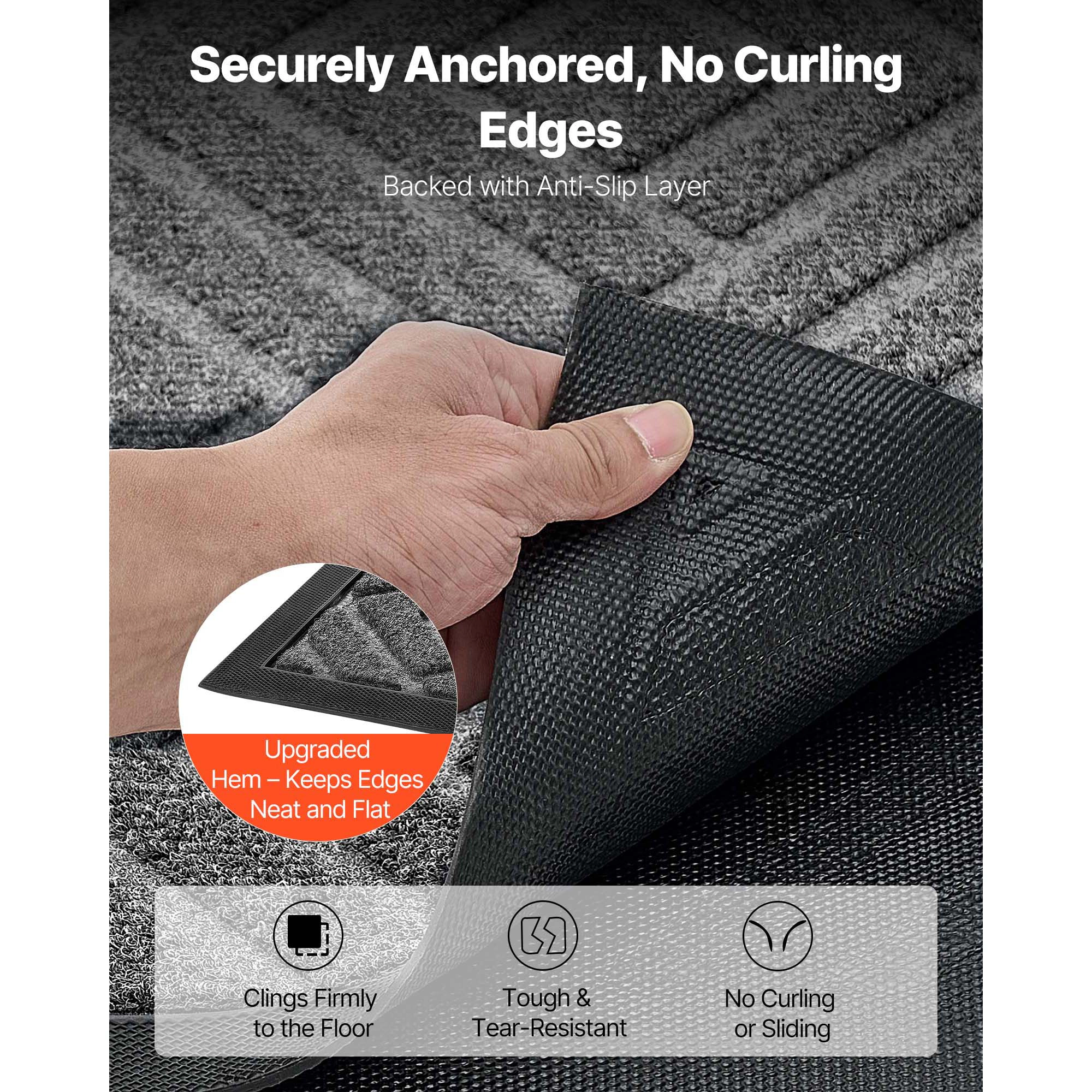 HONGGE Front Door Mat Commercial Floor Mat for Indoor and Outdoor Modern Stylish Carpet with TPE Backing Heavy Duty