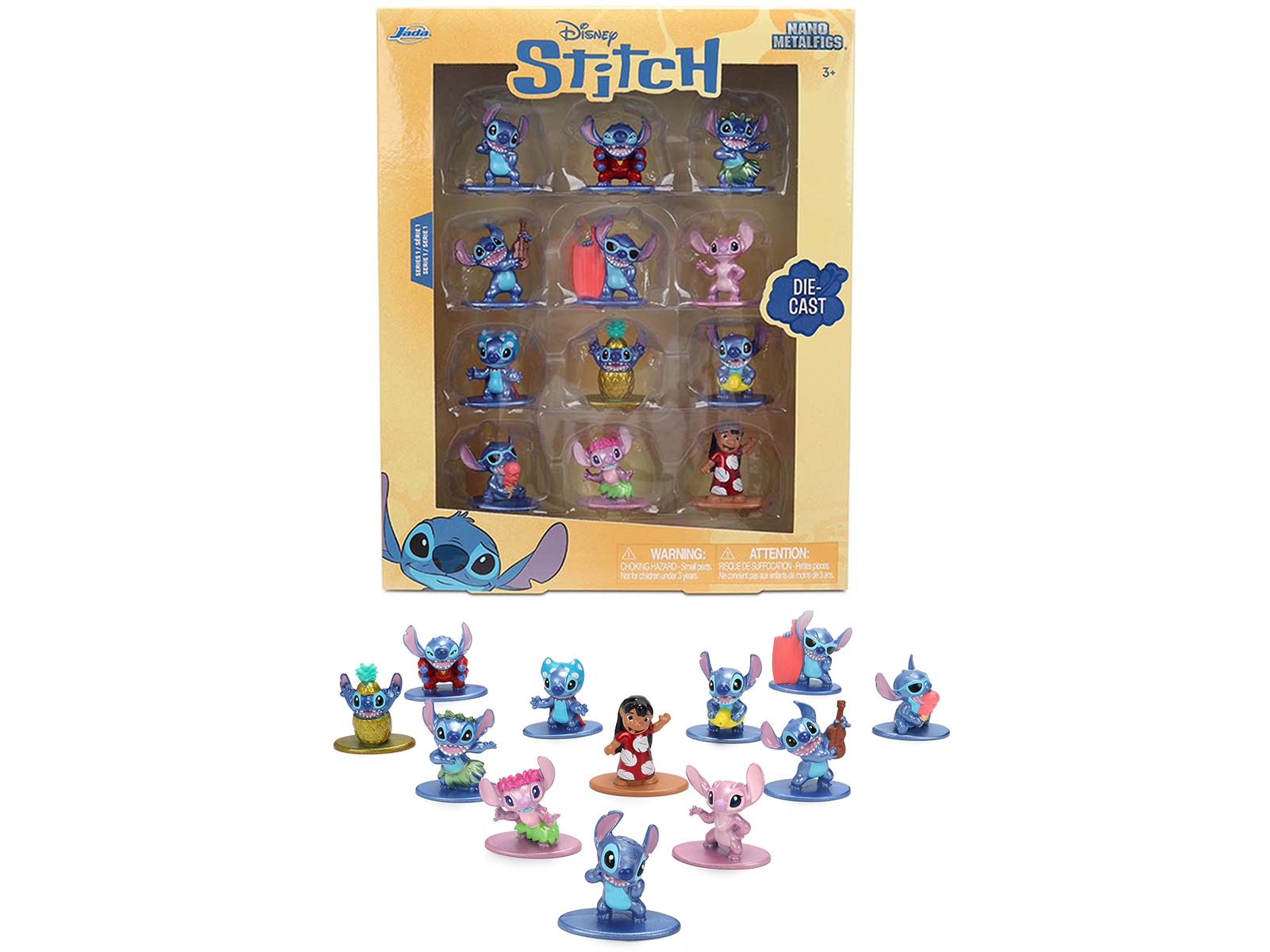 Jada Set of 12 Diecast Figures "Disney's Stitch" Franchise "Nano Metalfigs" Series Diecast models by Jada