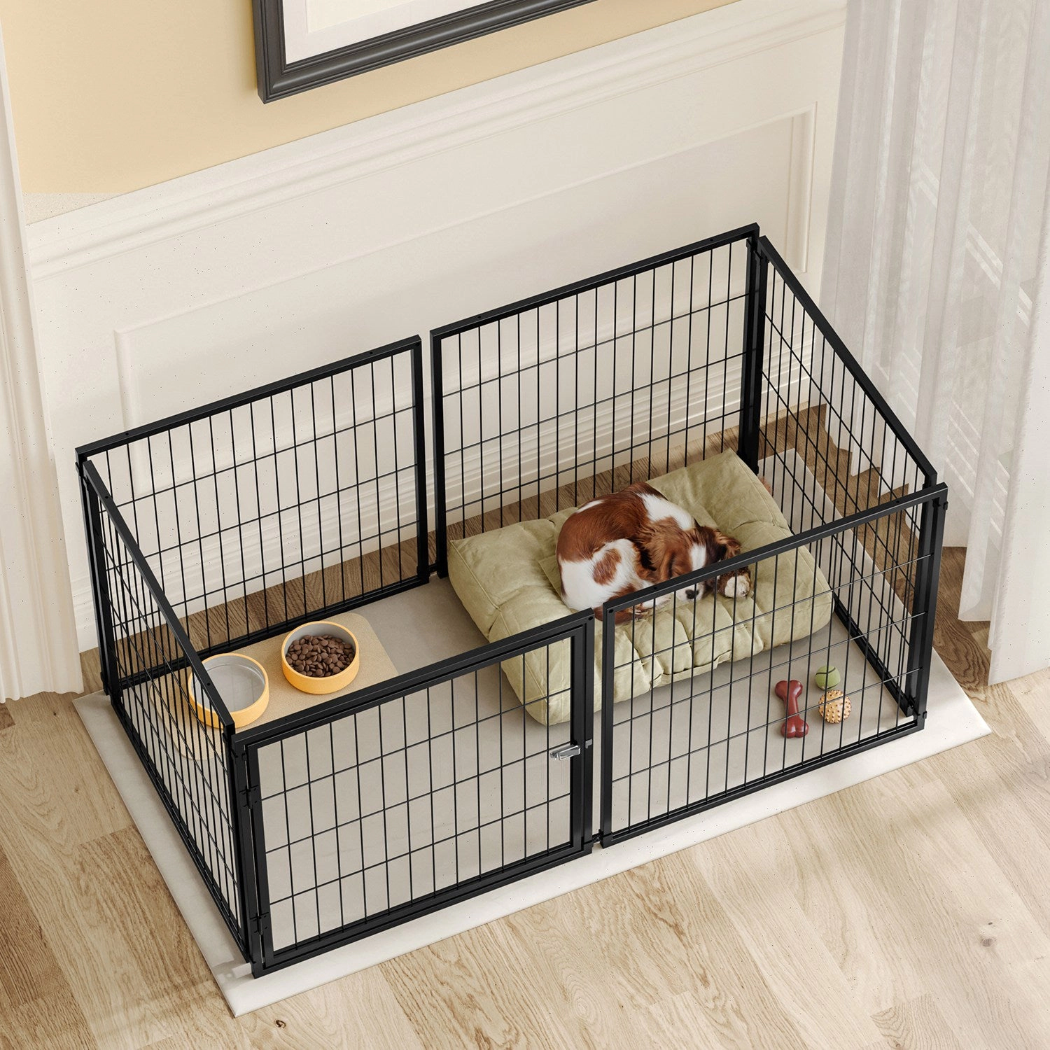 GBruno 48 In Heavy Duty Metal Dog Kennel With PVC Top
