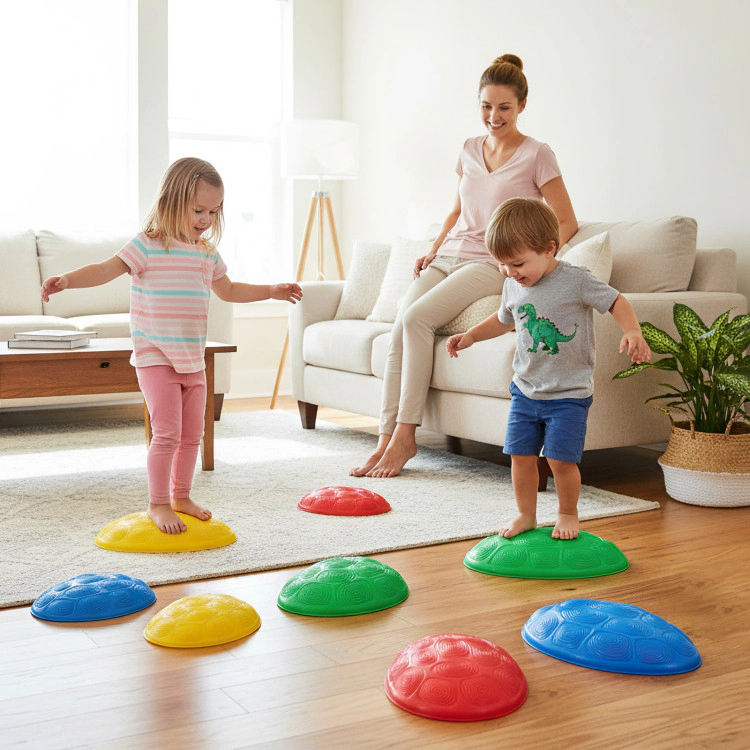 Hivvago Stepping Stones for Kids 8 PCS Non-Slip Toddler Stepping Stones Balance Sensory Toys