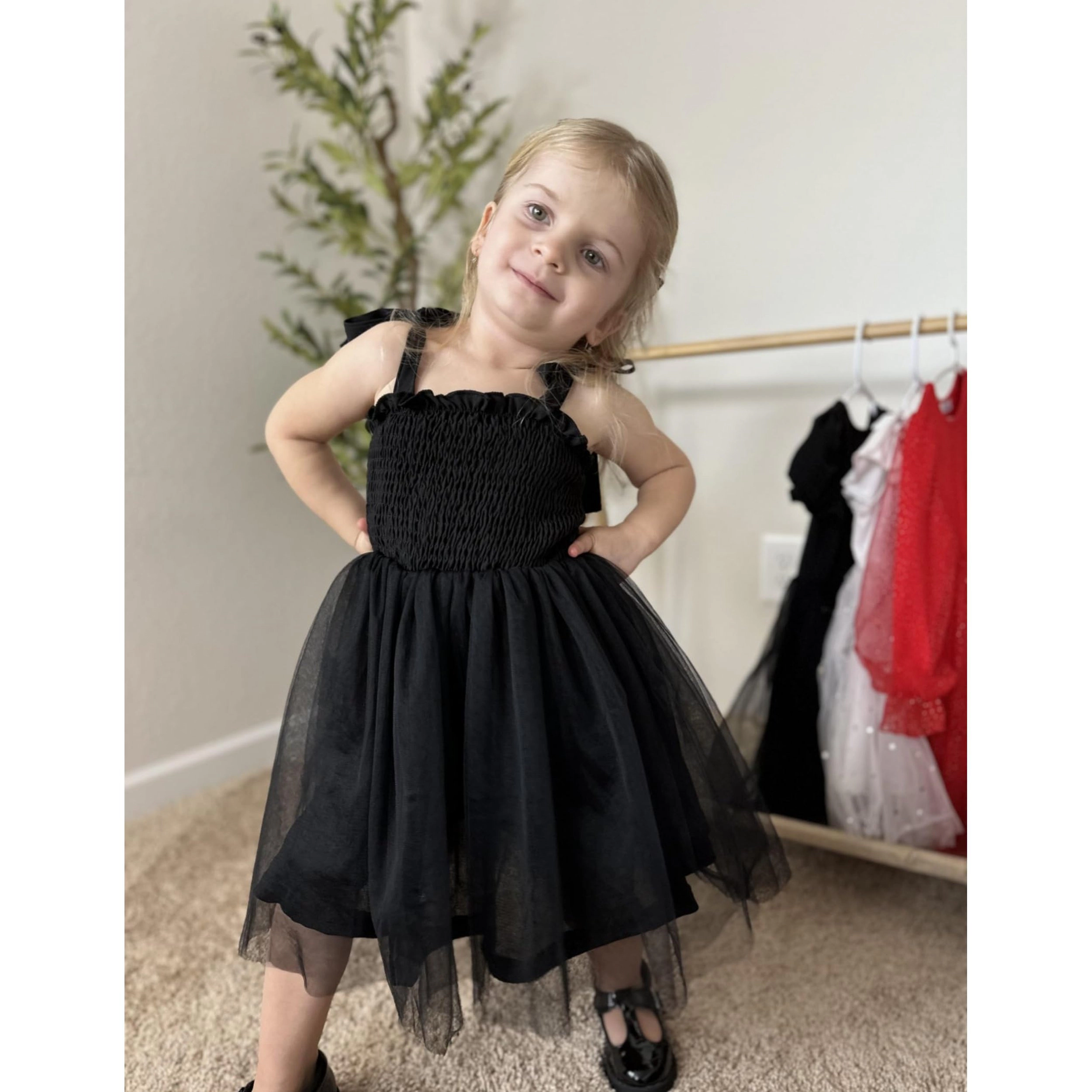Arshiner Toddler Girl Tutu Dress Summer Bowtie Straps Casual Dresses Kids Princess Flowy Swing