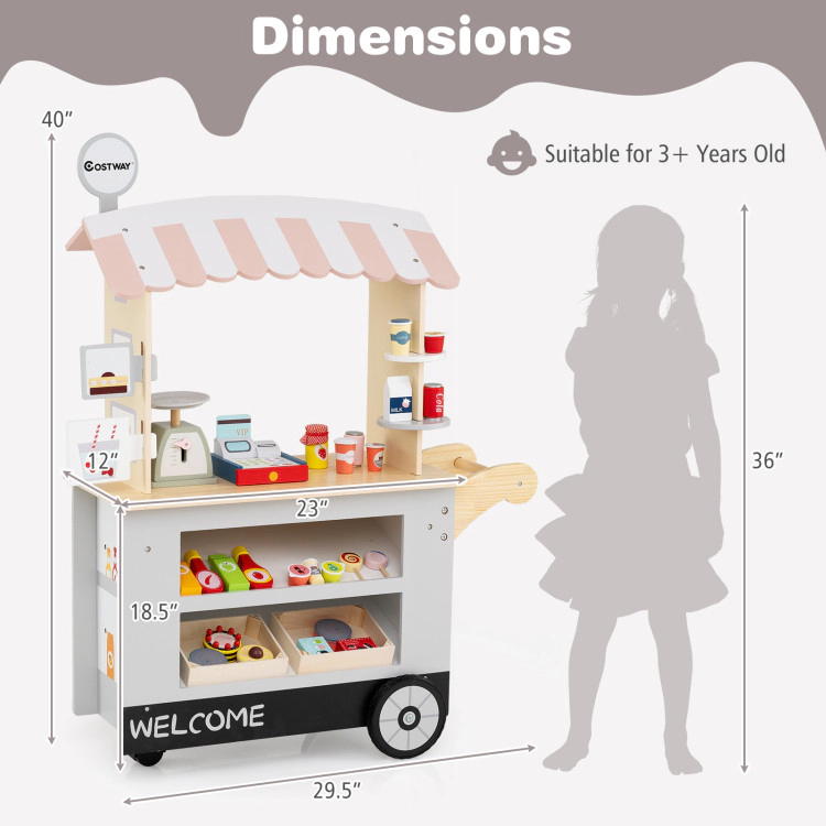Hivvago Toy Cart Play Set with POS Machine and Lovely Scale