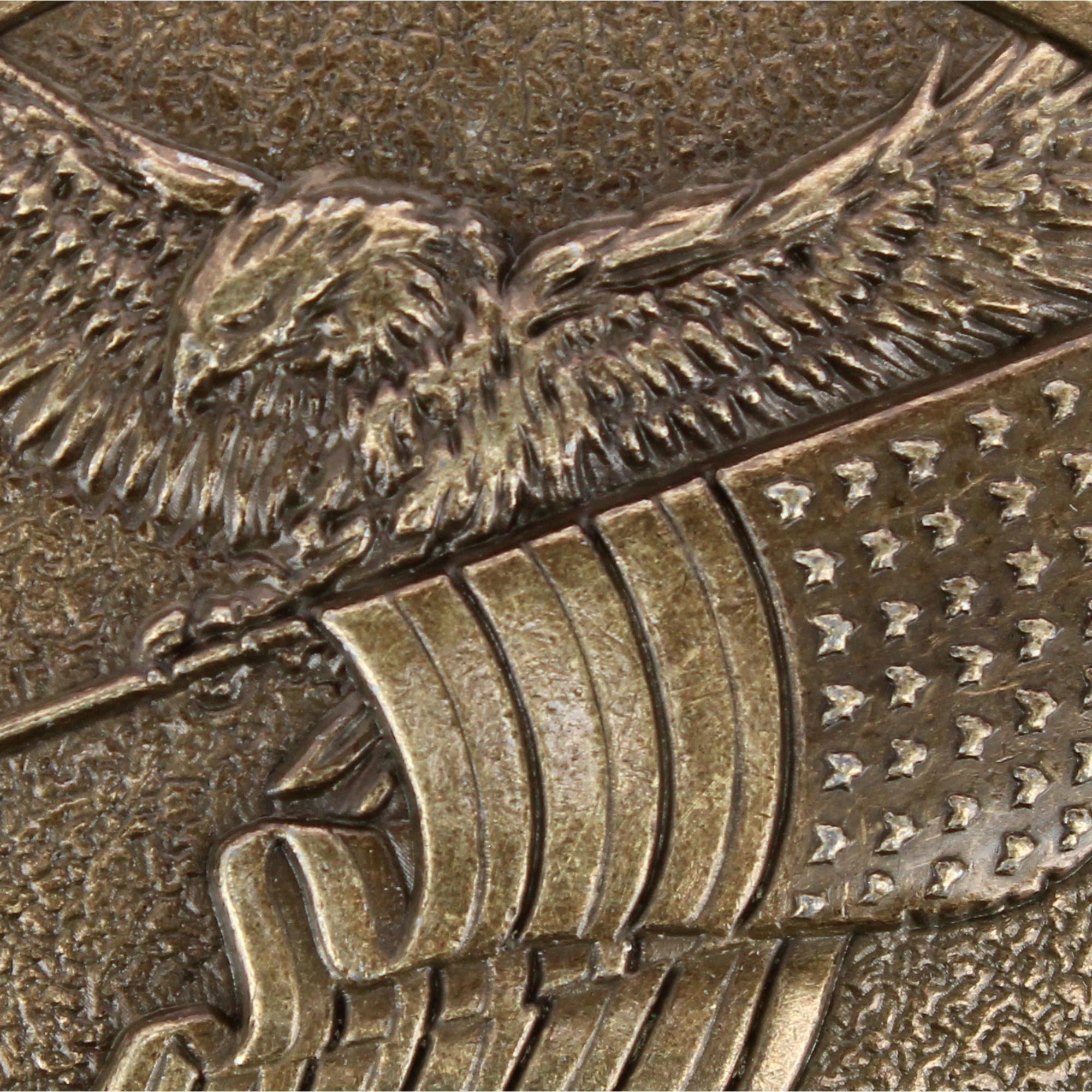 Wrangler Men's American Flag & Eagle Belt Buckle Antique Brass Finish