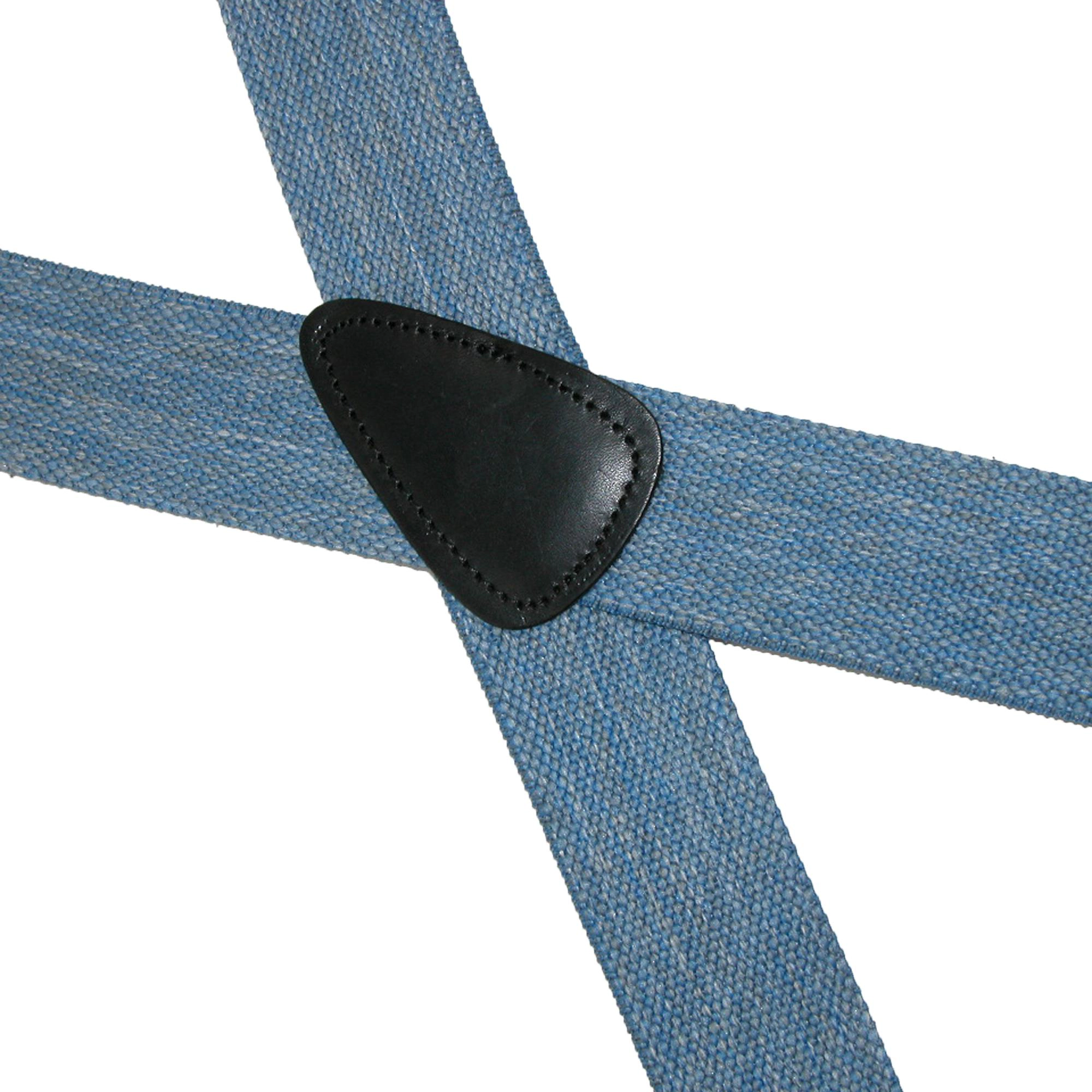 CTM Men's Elastic Denim 2 Inch Button-End Suspenders