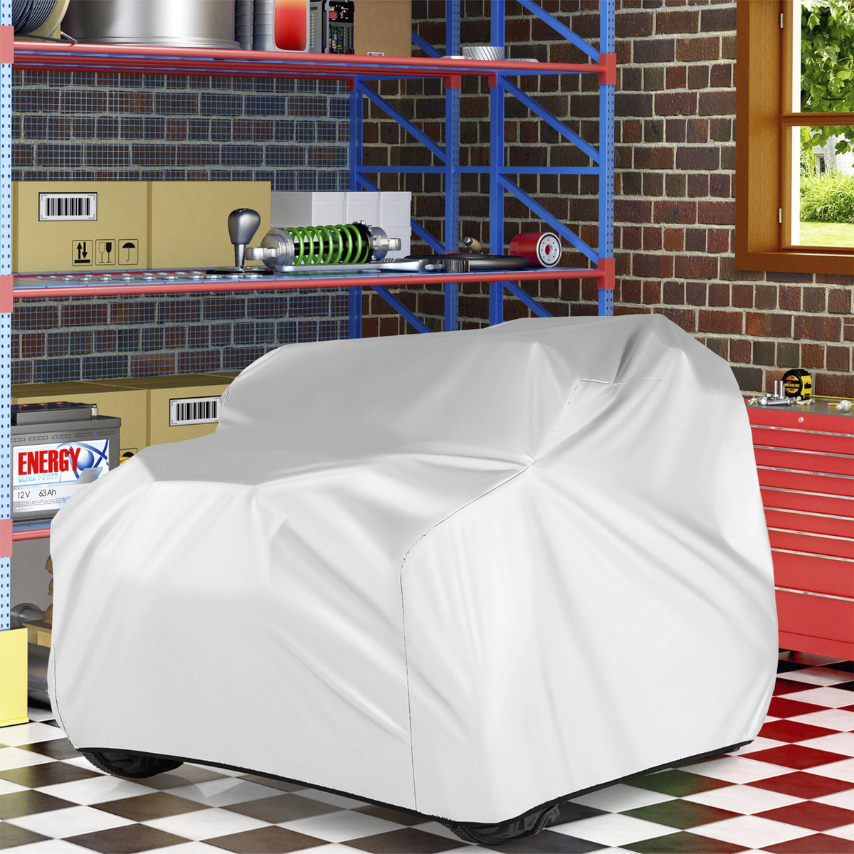 SUGIFT Silver Storage Bag Weather Resistant Elastic Hem Kids Ride On Car Cover