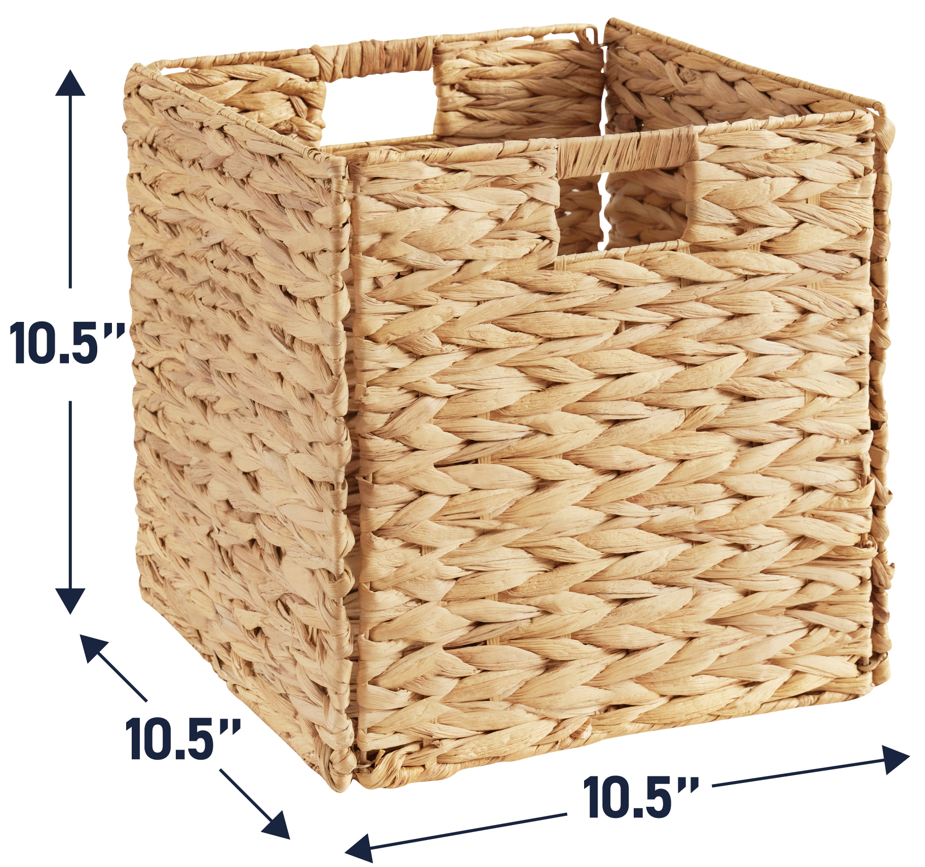 Ornavo Home 10.5x10.5in Set of 8  Water Hyacinth Storage Cube Bin Basket