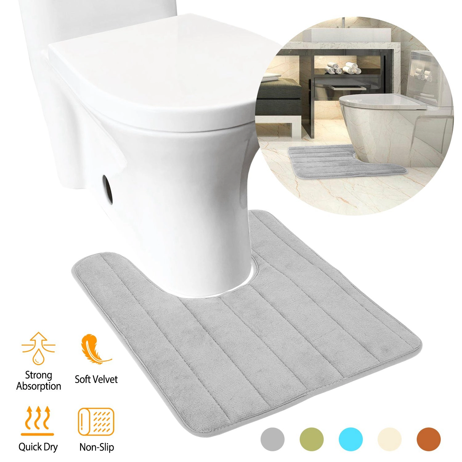 GBruno Velvet U-Shaped Contour Bathroom Rug