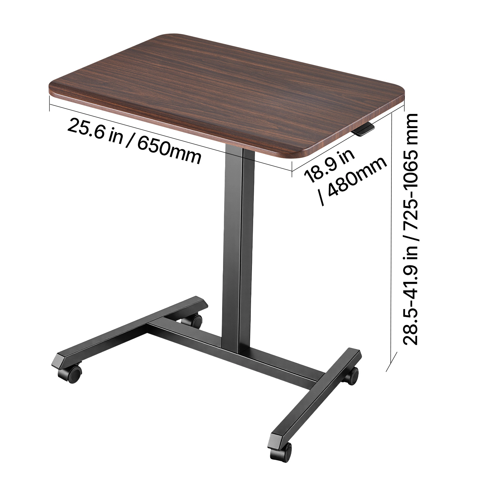 HONGGE Standing Desk, Adjustable Height Mobile Stand Up Desk with Casters, Small Computer Sit