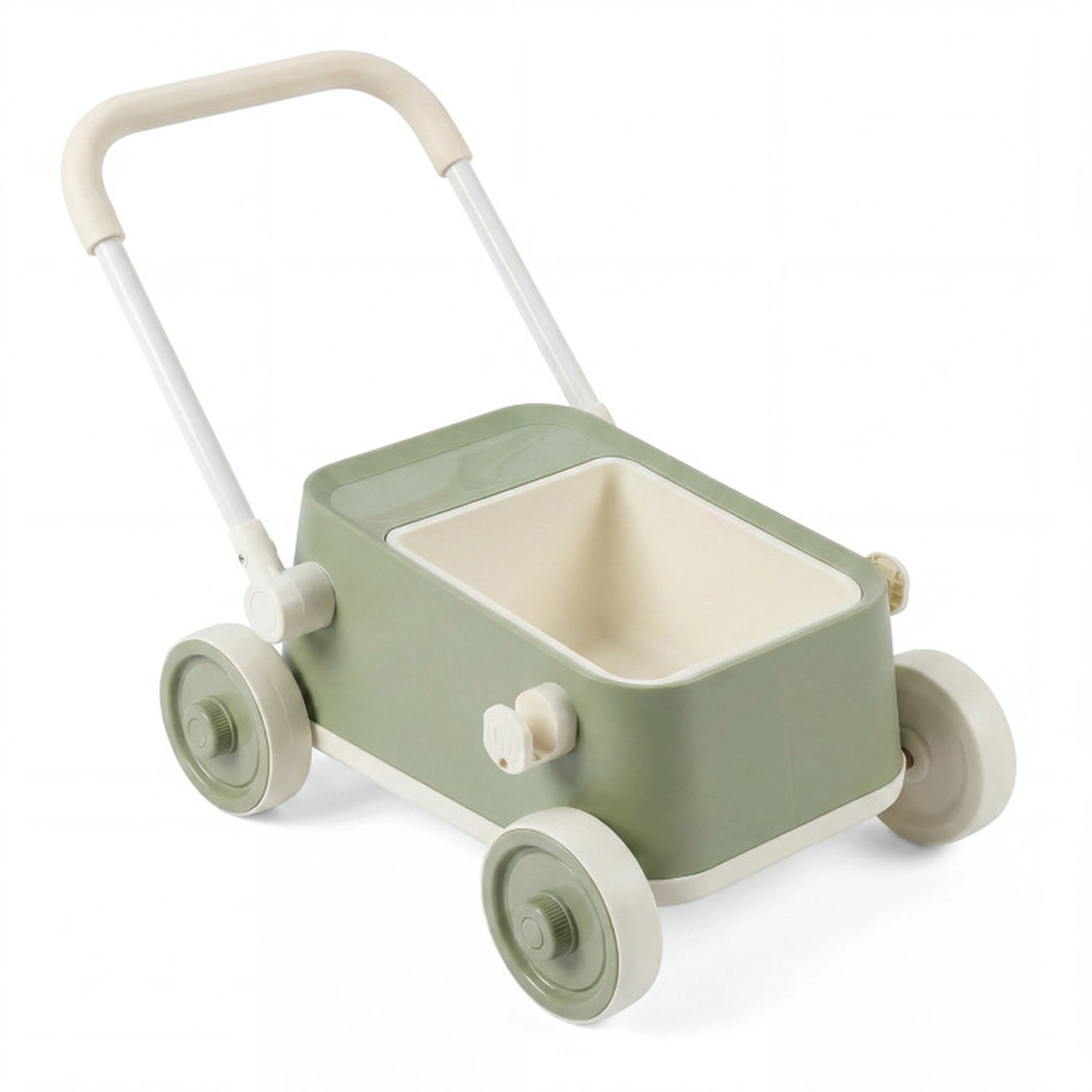 SUGIFT Baby Push Walker Wagon with Foldable Handlebar and Storage Basket Ages 3-6 Years Green