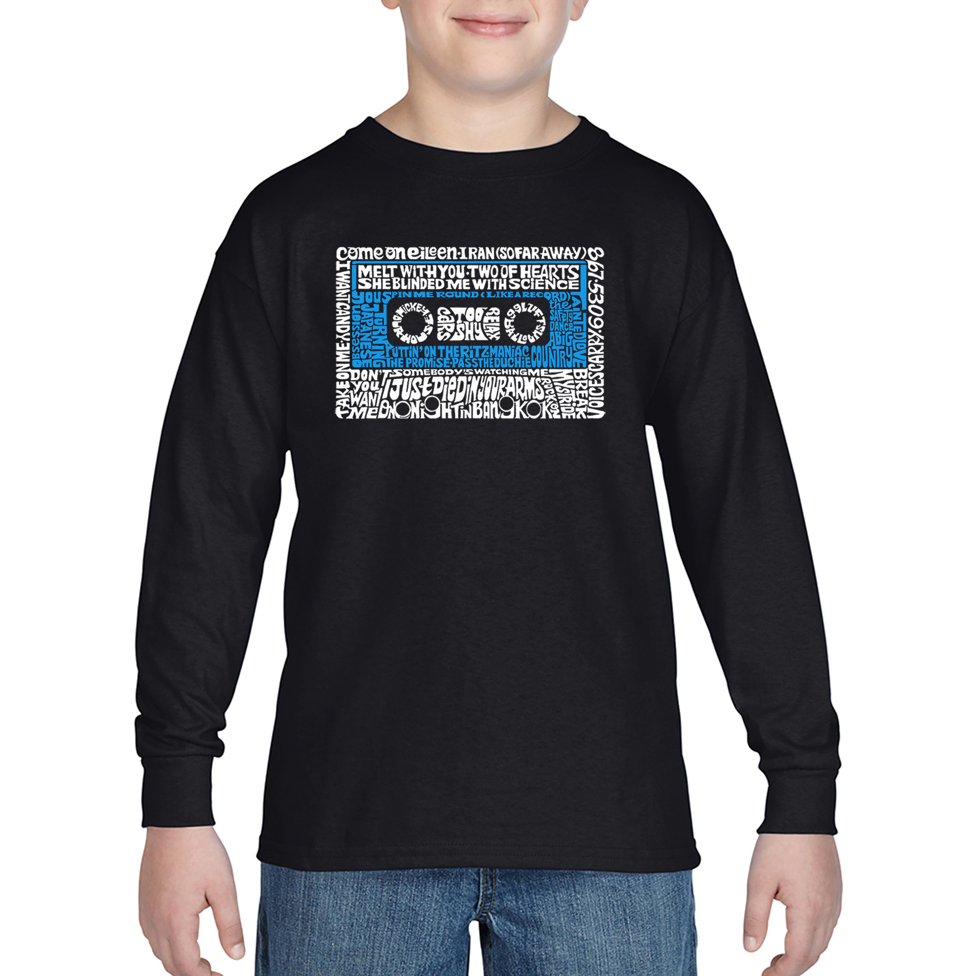 LA Pop Art Boys Long Sleeve T-Shirt -  80s One Hit Wonders