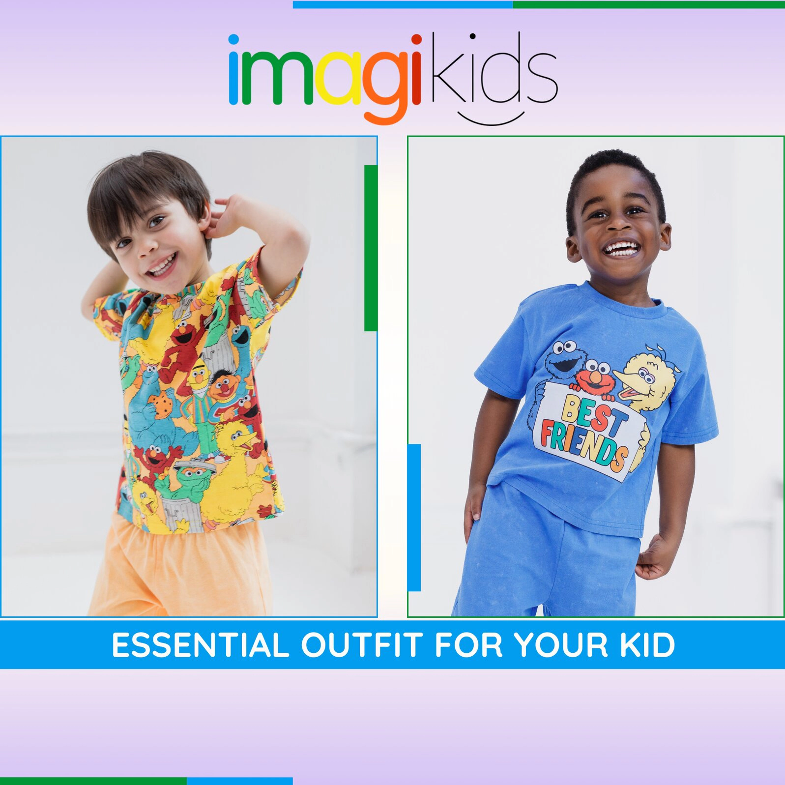 Sesame Street Boys' 2-Piece T-Shirt and Shorts Set