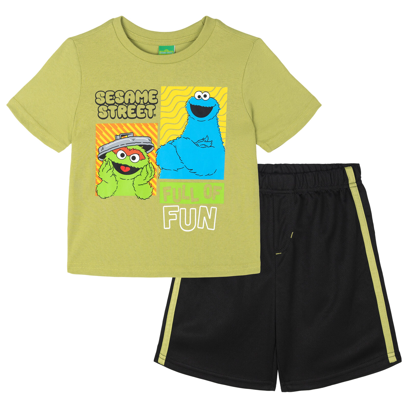 Sesame Street Boys' Athletic 2-Piece T-Shirt and Shorts Set