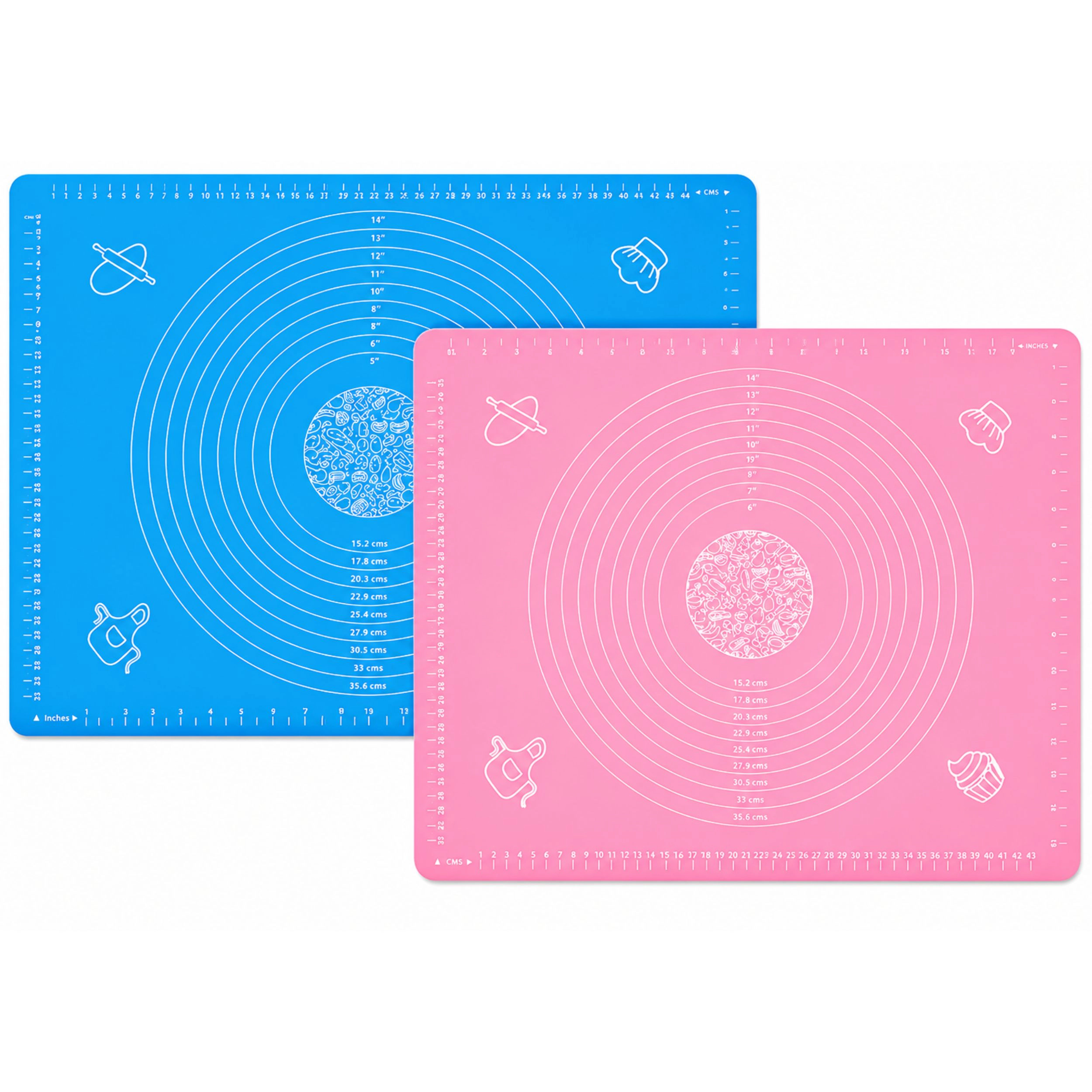 Home Collection Non-Slip Silicone Pastry Mat 15.7 x 19.7 Inch Reusable Baking