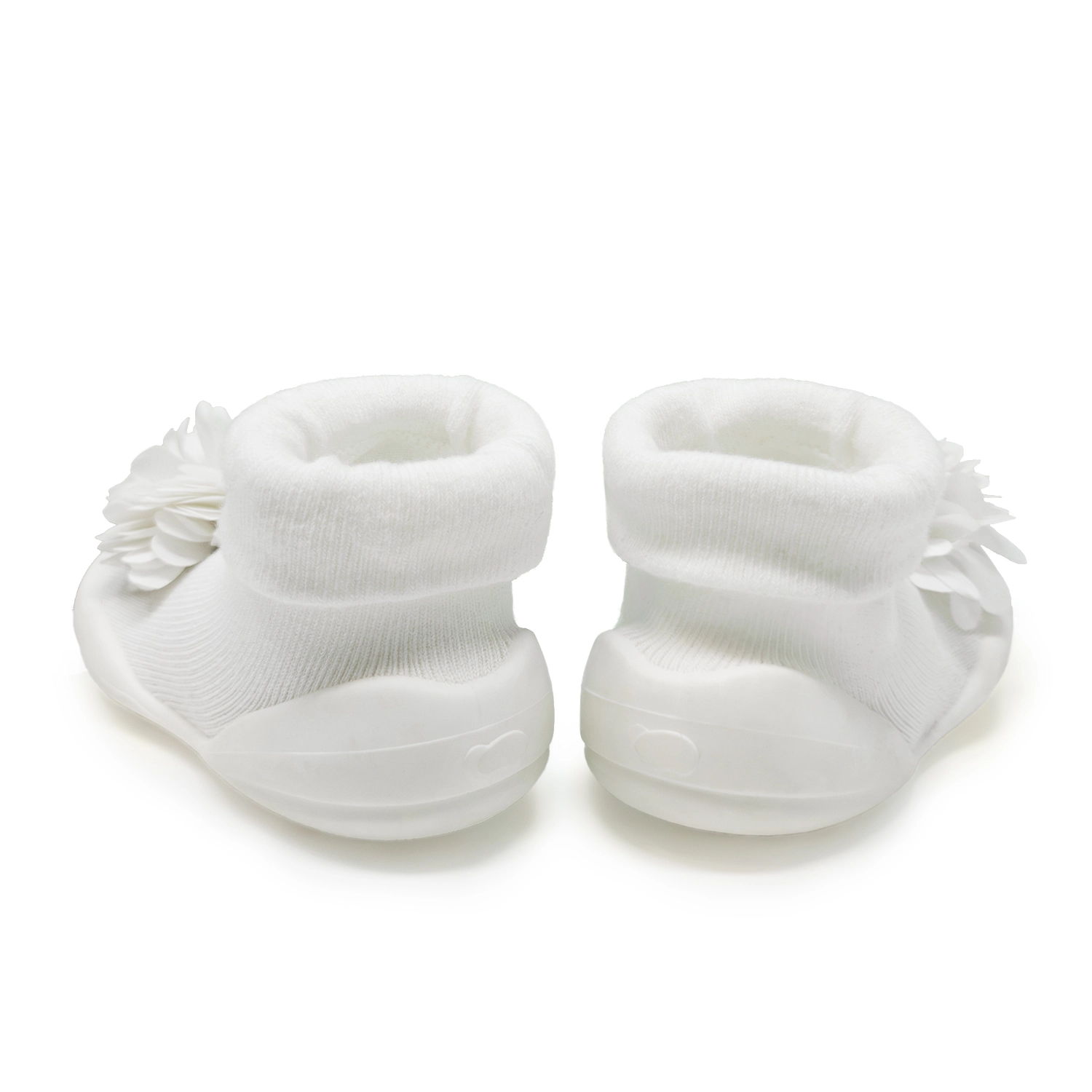 Komuello Baby Girl First Walk Sock Shoes Corsage - Snow