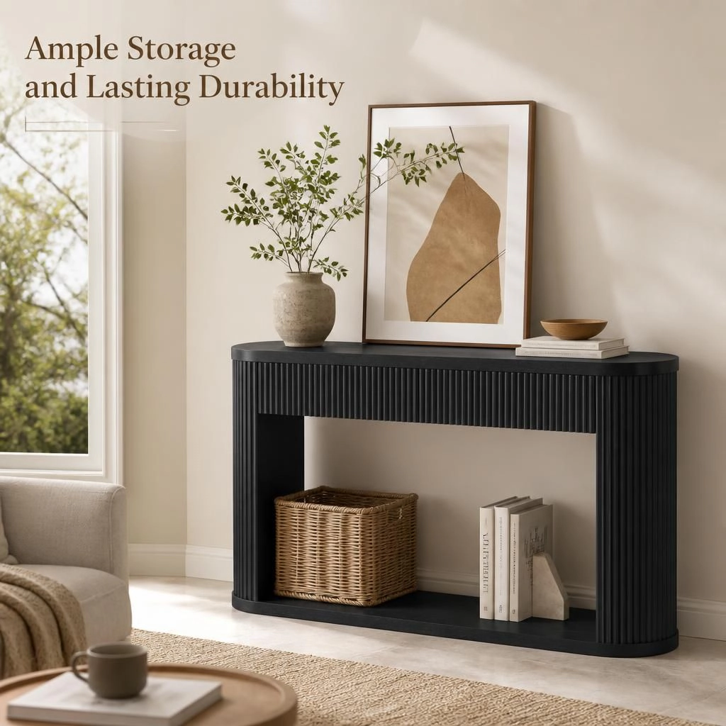GOODSILO Narrow Long Solid Wood Console Table