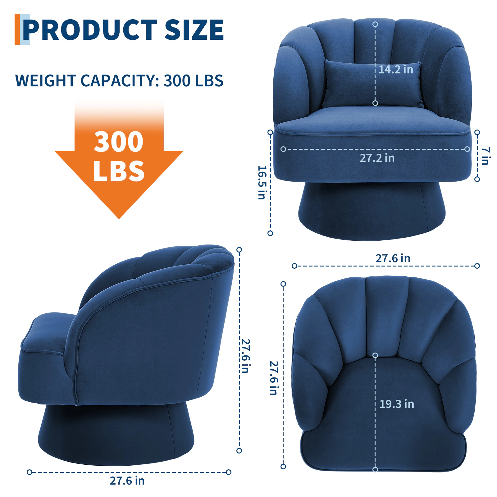 BebreezChic Beige Fleece 360 Swivel Barrel Accent Chair Round Upholstered Lounge Armchair for Living Room