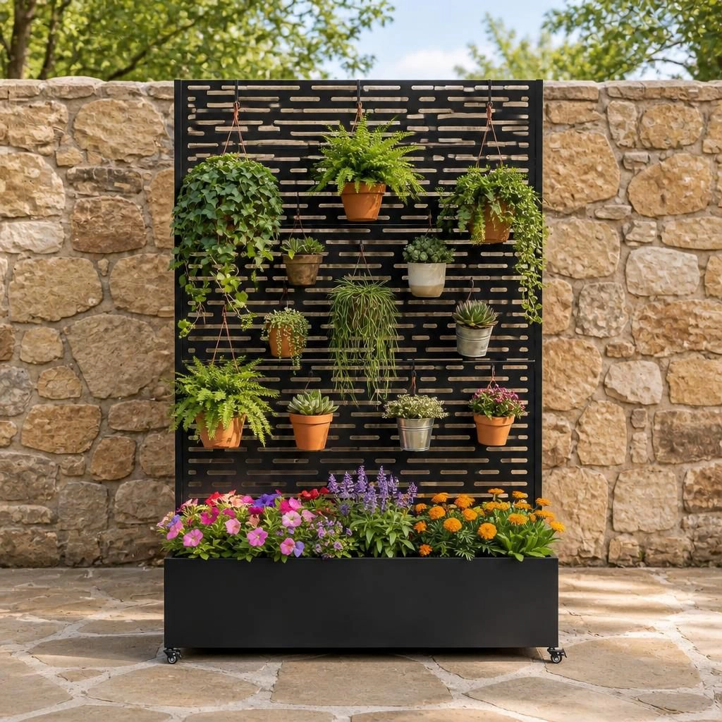 WOW PIONEER Tall Freestanding Metal Garden Planter