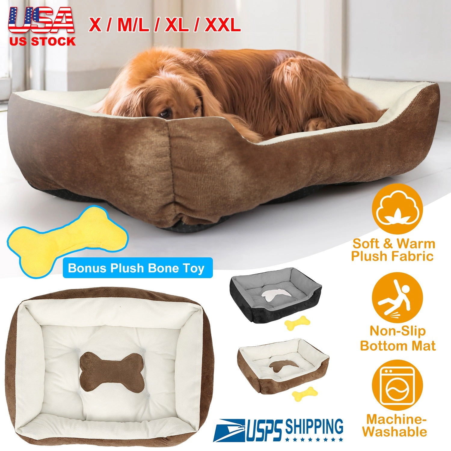 GBruno Plush Non-Slip Pet Bed