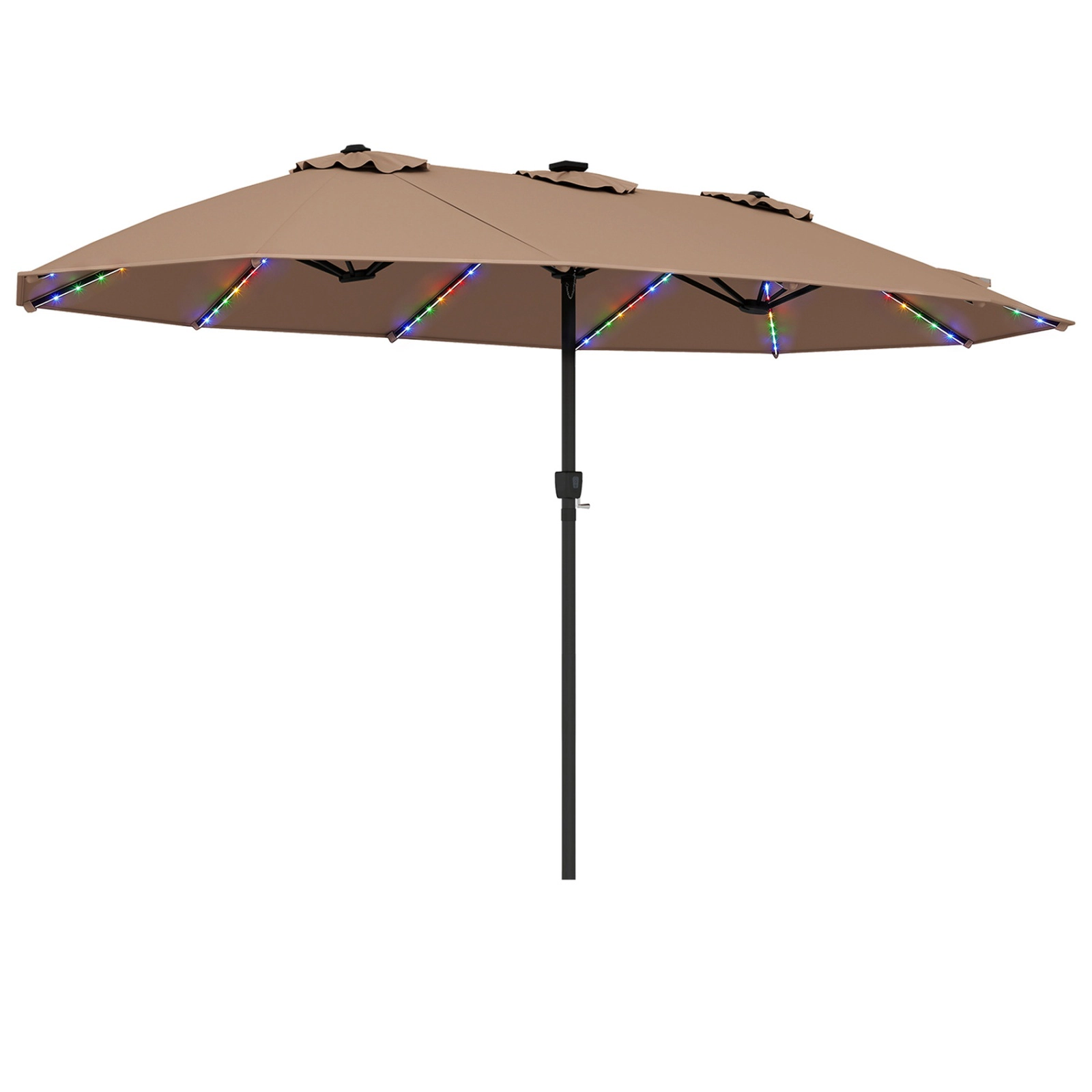 SUGIFT 144 Solar LED Lights and 12 Ribs 15.5 FT Extra-Large Double-Sided Patio Umbrella