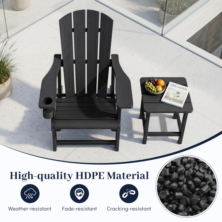 Hivvago Hdpe Adirondack Chairs With Realistic Wood Grain For Backyard Lawn