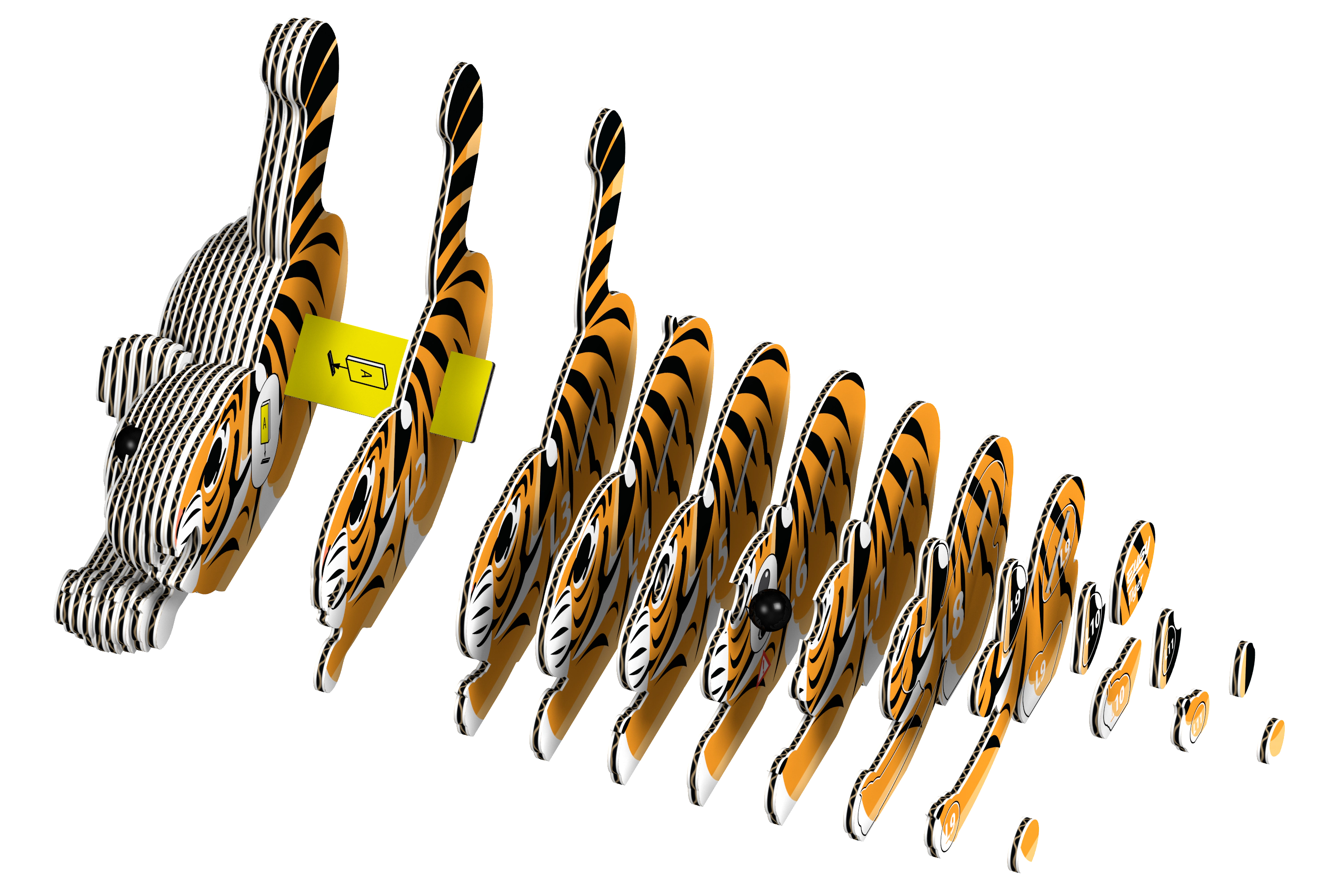 EUGY Tiger 3D Puzzle - contains 34 puzzle pieces