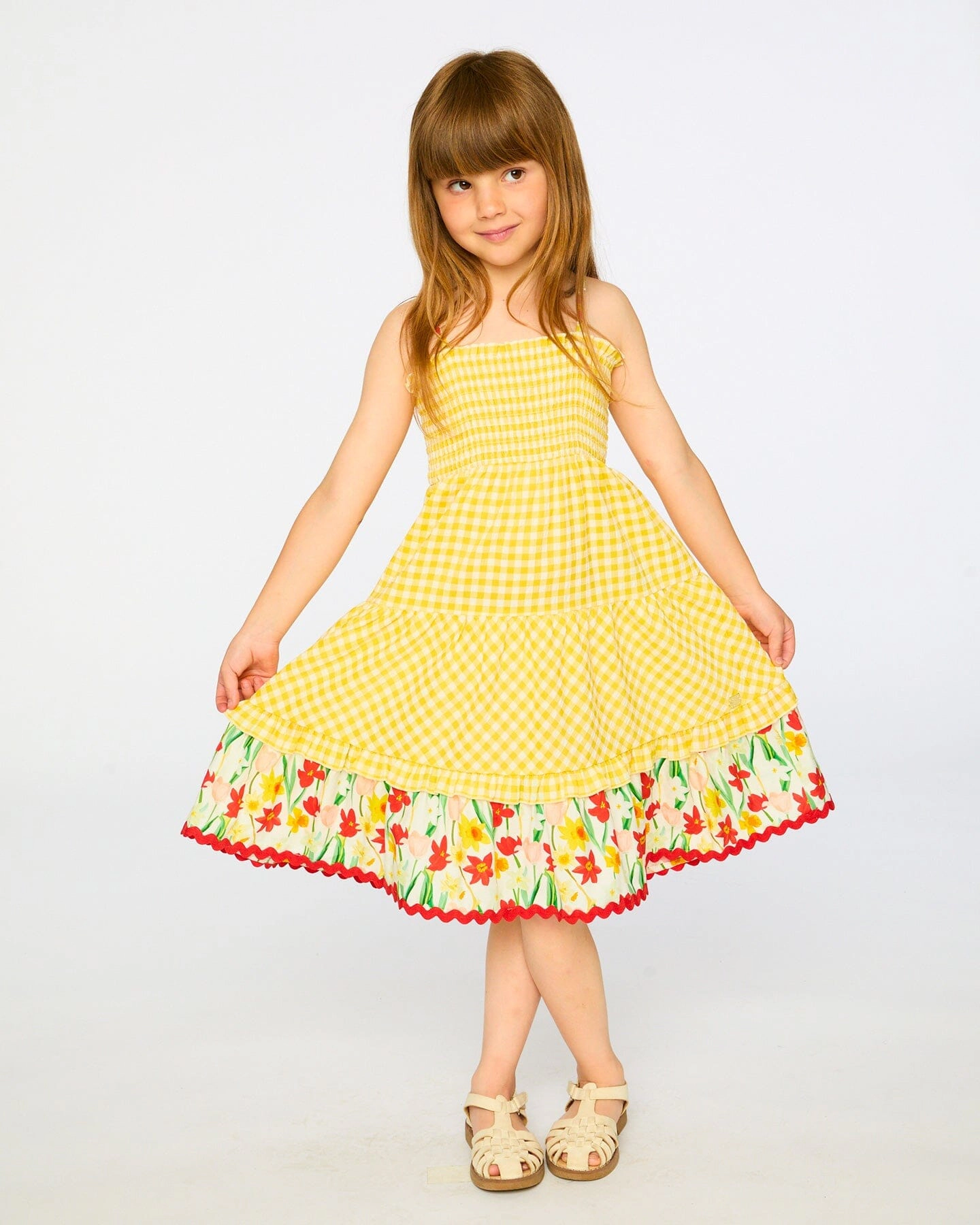 Deux par Deux Girls Smocked Sundress Gingham
