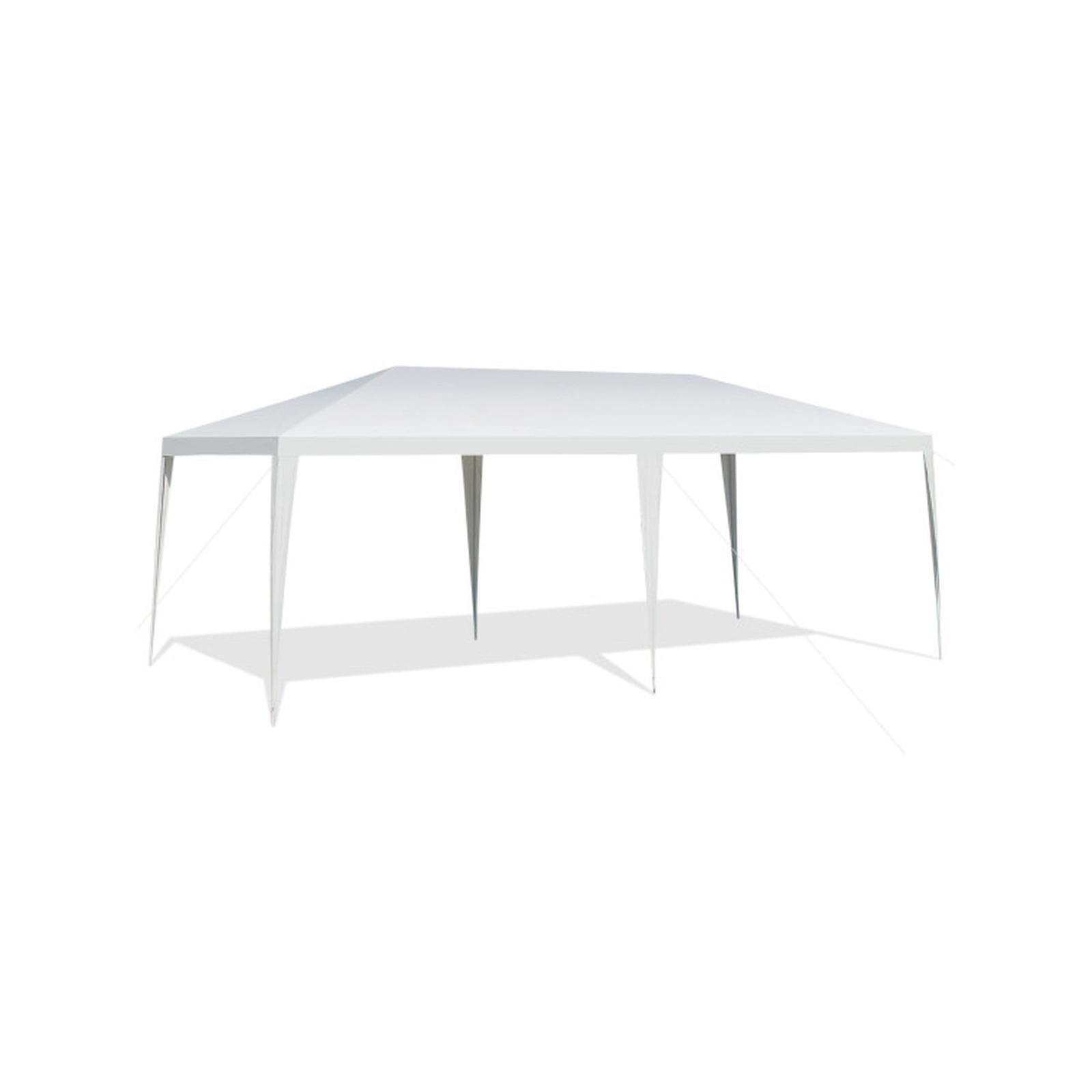 SUGIFT Waterproof PE Canopy Gazebo Tent with Powder Coated Steel Frame 10 x 20-ft Outdoor Shade White Cover