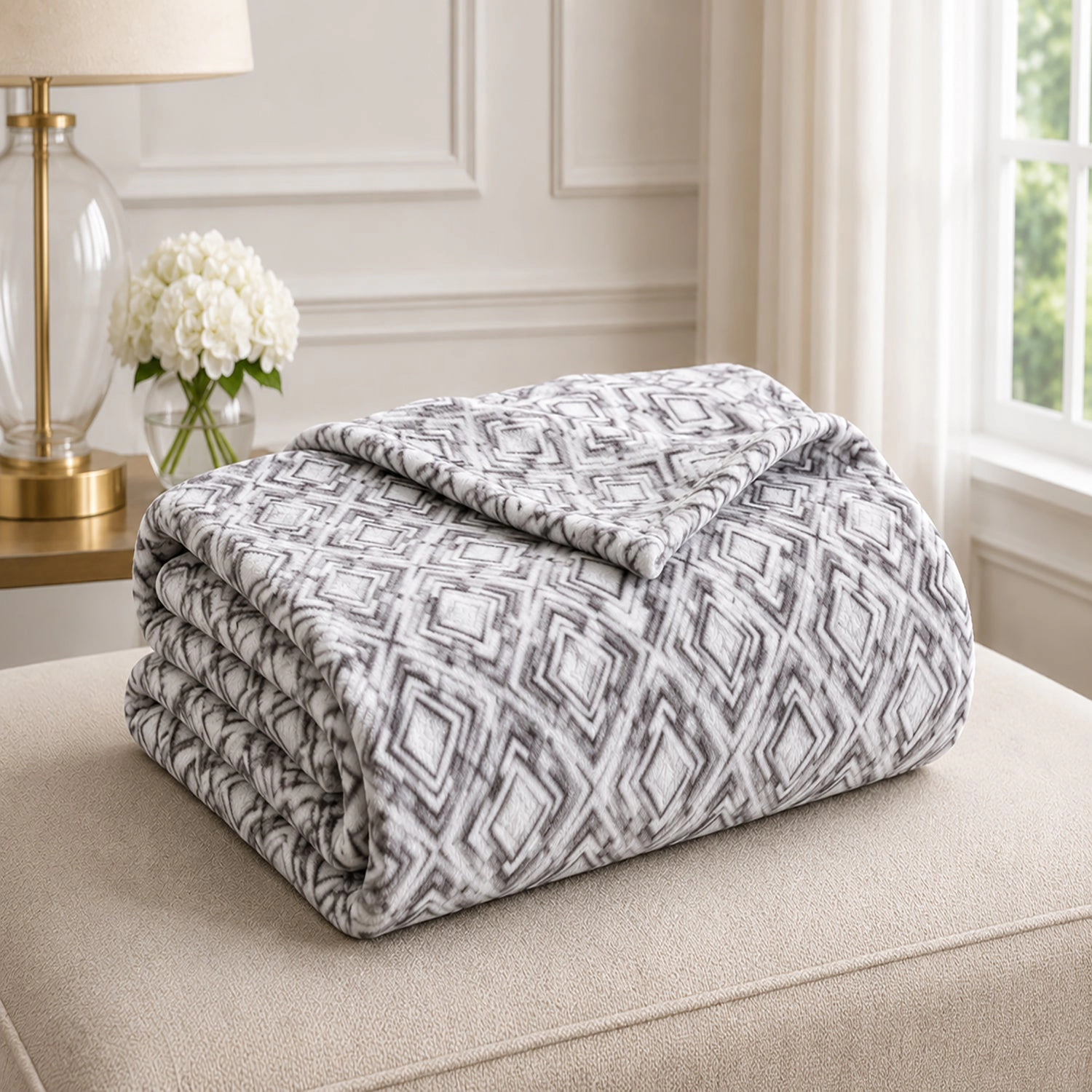 Plazatex Peralto Ultra Soft Plush 100% Polyester Lightweight Decorative Sofa Bed Throw 50"x60" Grey