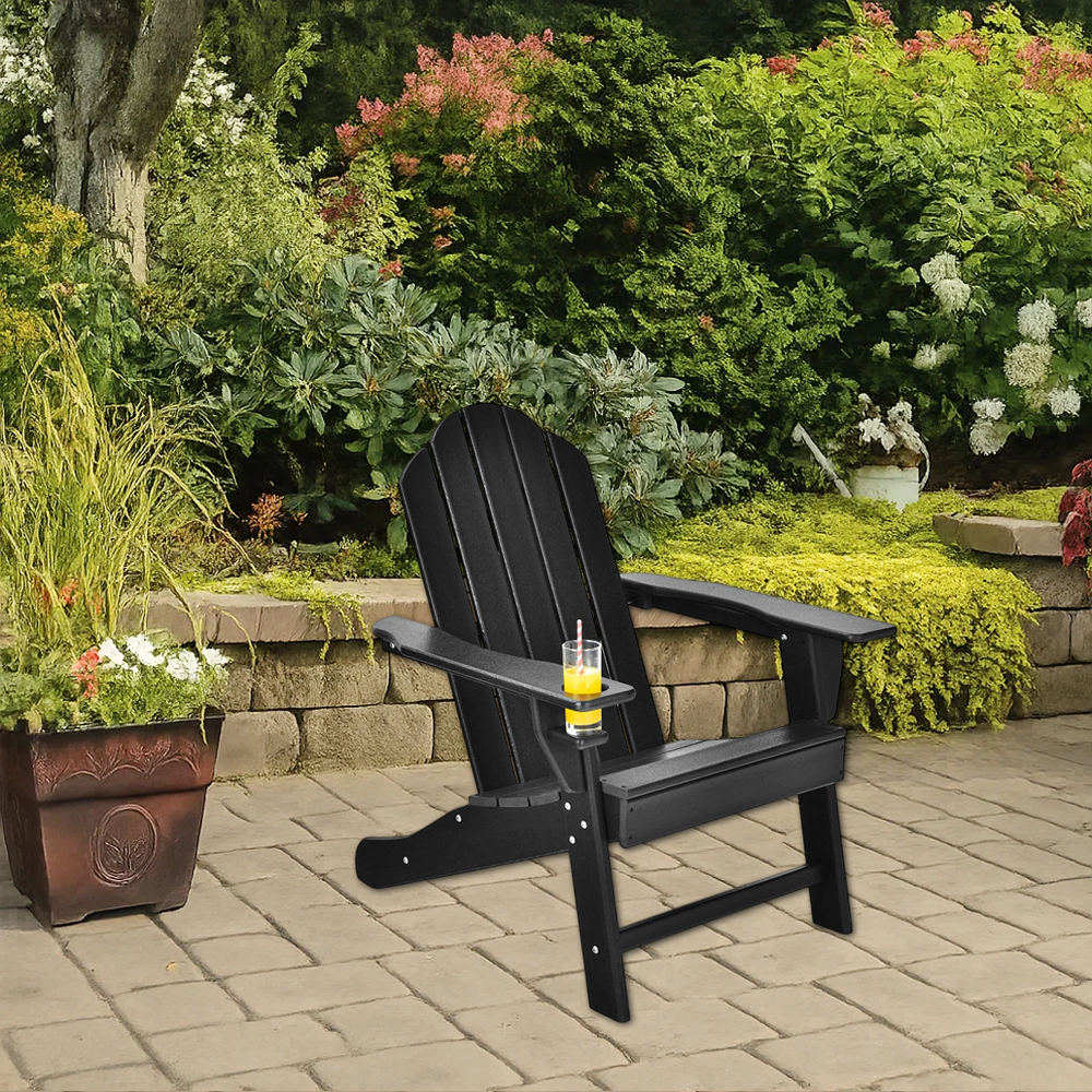 Hivvago Adirondack Chair with Integrated Cup Holder for Garden or Porch Use