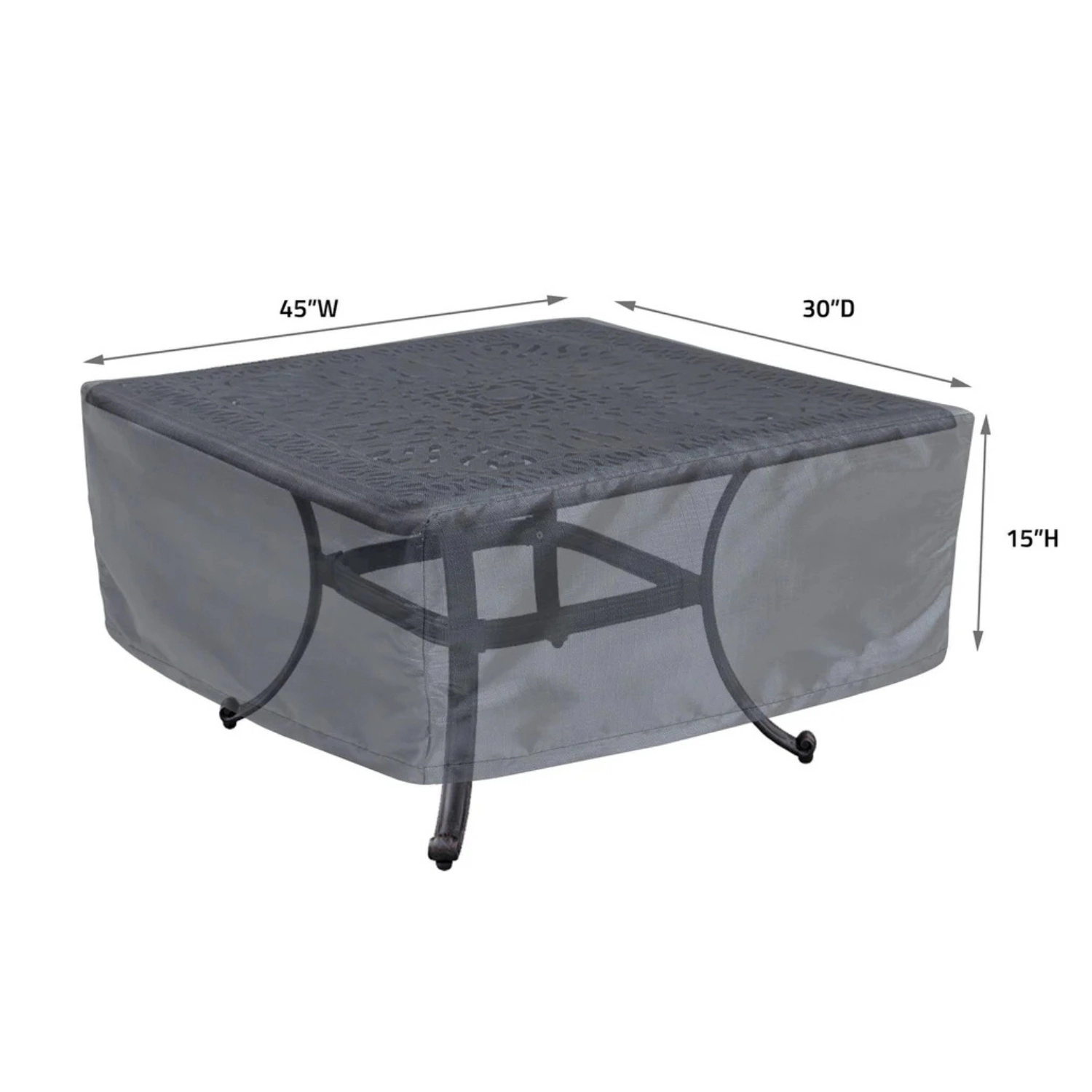 Summerset Shield Occasional Table Square/Round Cover Ultimate Protection Outdoor Furniture 30" x 45" x 15" Mercury