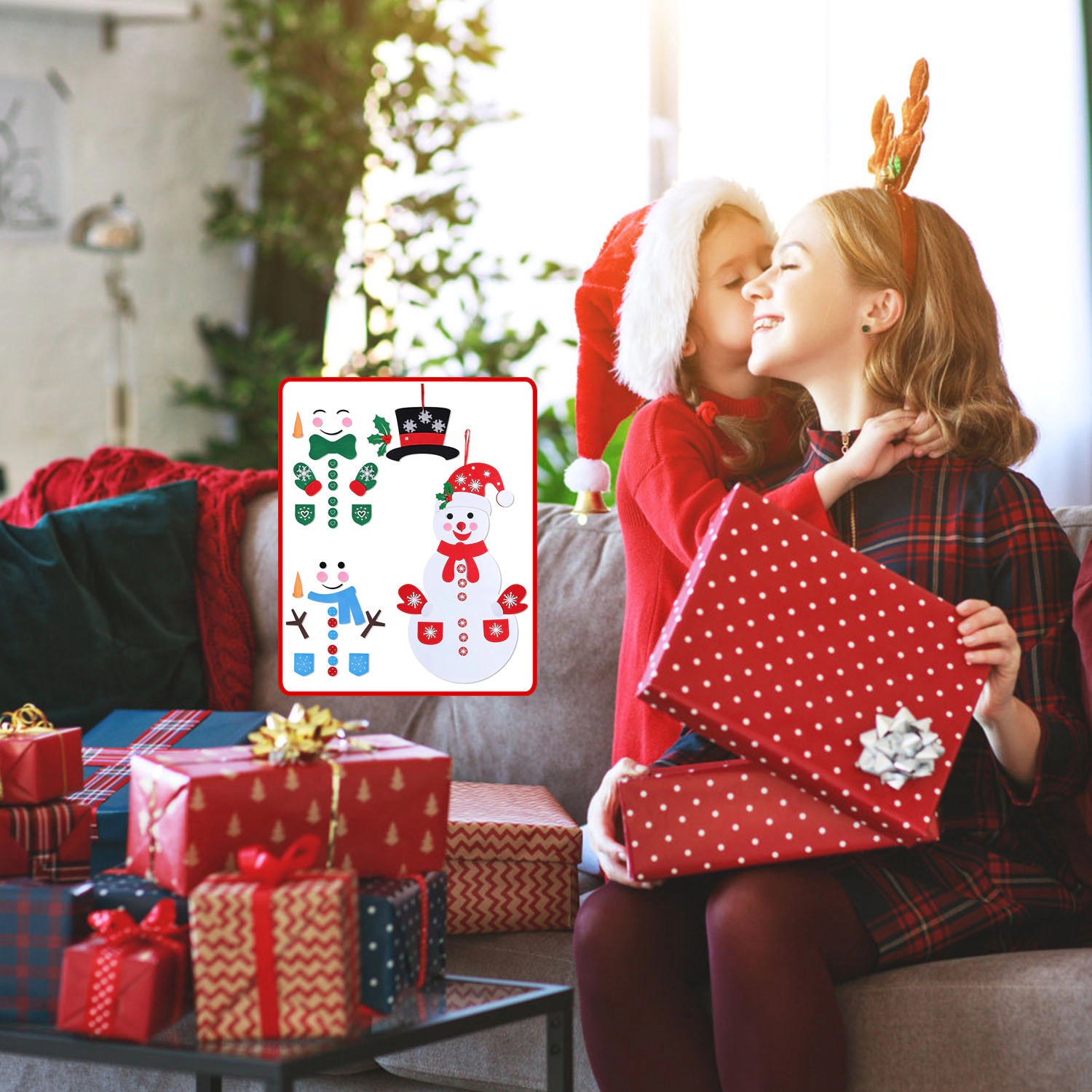 GBruno DIY Felt Christmas Snowman Decoration Kit