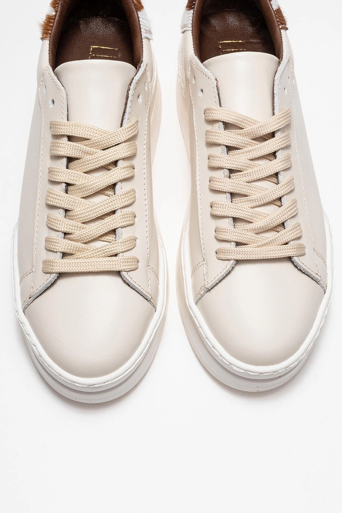 Forever & Always Womens Anabel Leather Platform Sneakers