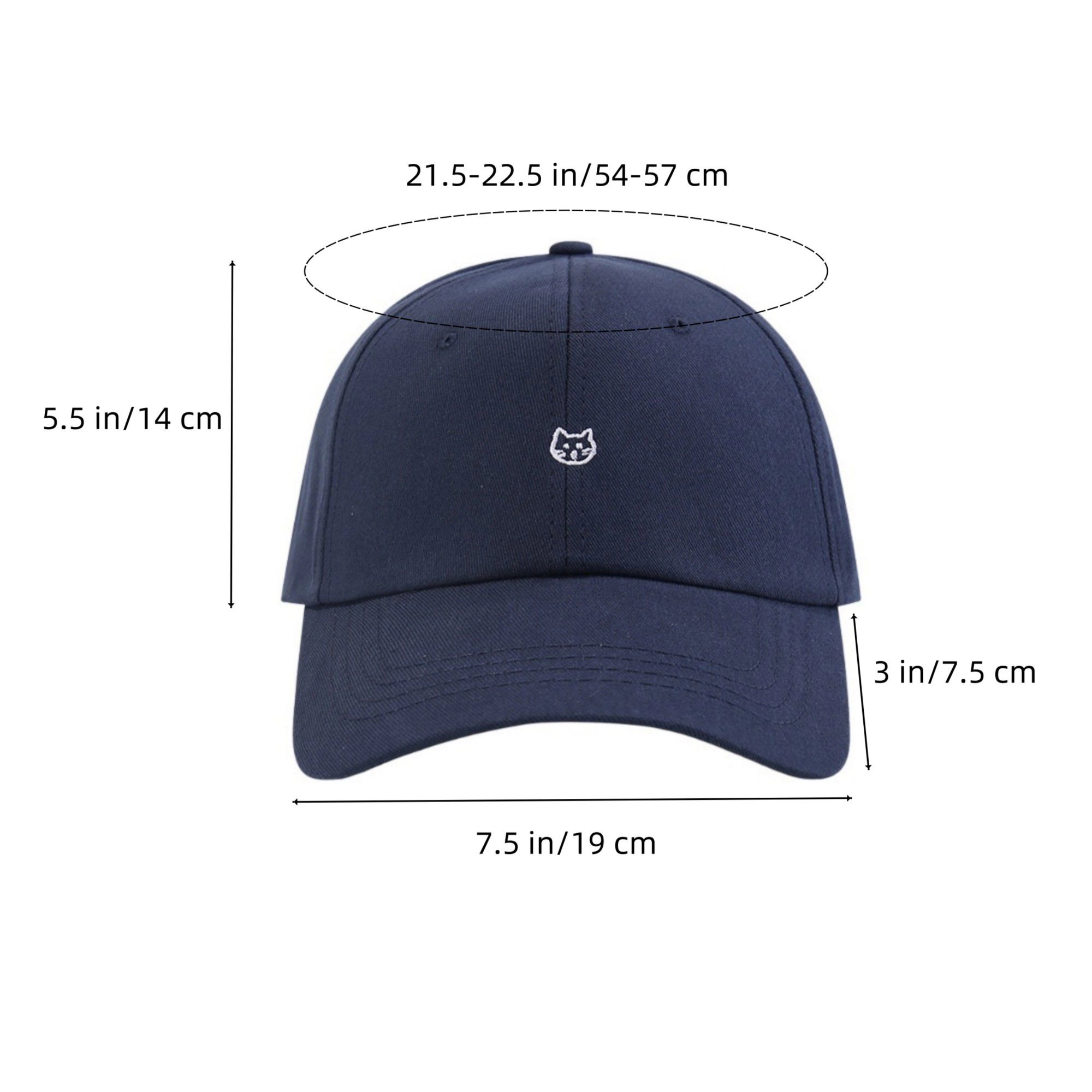 Anna-Kaci Women's Classic Adjustable Baseball Cap with Minimal Cat Embroidery and Curved Brim Design