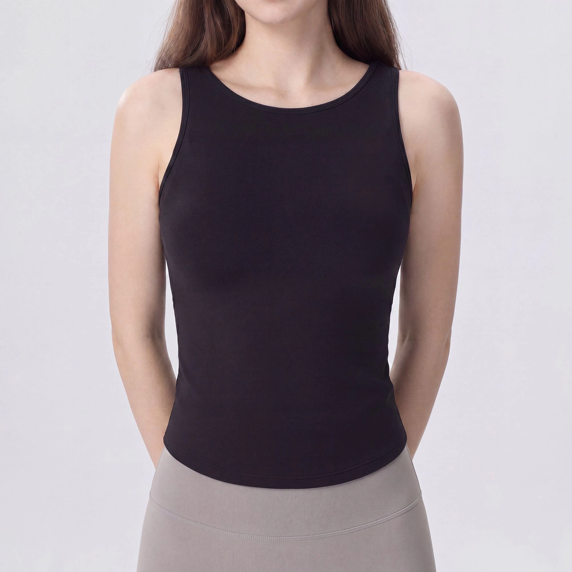 Anna-Kaci Women's Sleeveless High Neck Cropped Yoga Tank Fitted Workout Activewear Top