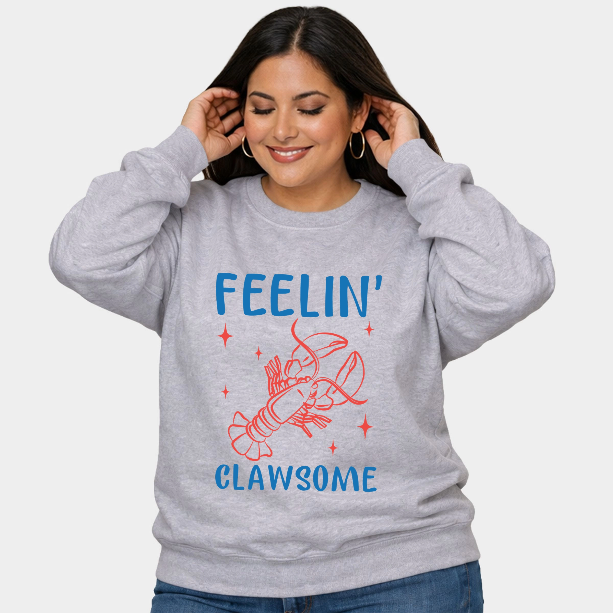 Simply Sage Market - Feelin' Clawsome Lobster  Women's Plus Sized Graphic Sweatshirt
