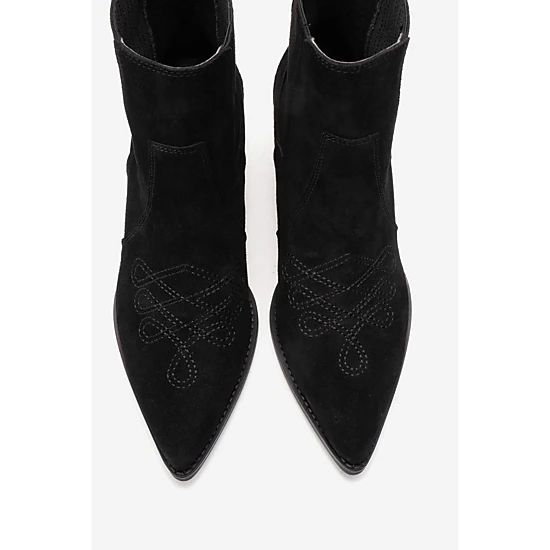 Forever & Always Womens Julieta Leather Block Heel Western Boots