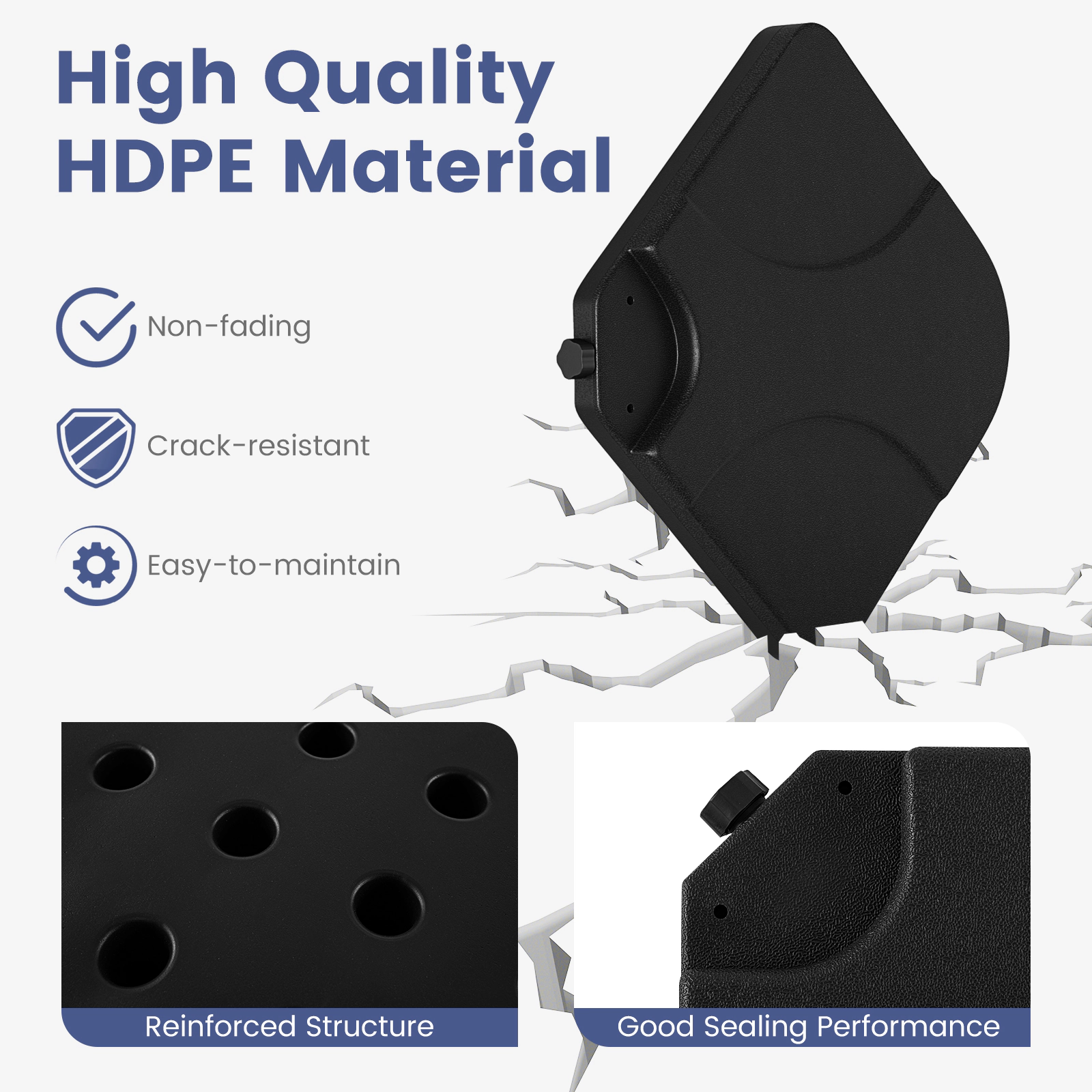 Hivvago 20 Inch Patio Offset Water Filled Plate Umbrella Base Sand