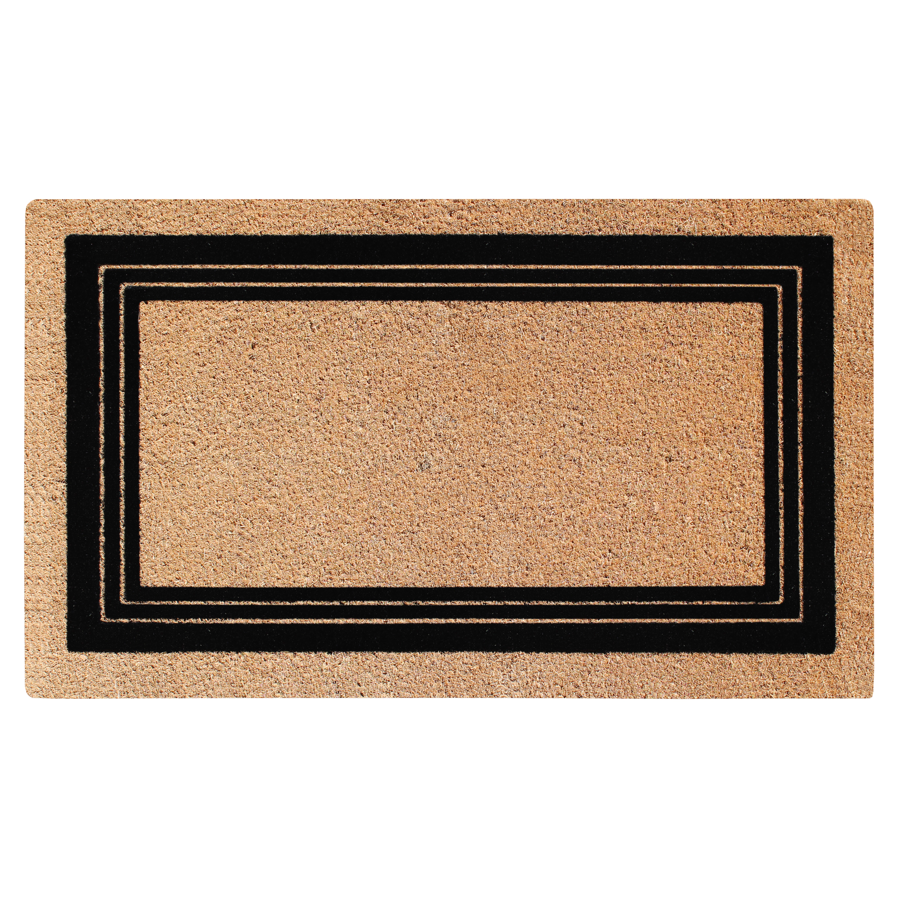 A1 Home Collections Coir Flocked Door Mat 24x39 Inches Anti-Shed Heavy Duty Durable Triple Classic Border Flock