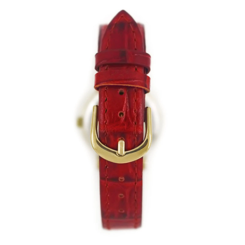 Peugeot Women's 26mm Sun-Moon Phase Gold Watch with Brown Leather Strap