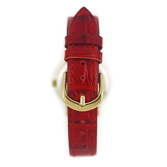 Peugeot Women's 26mm Sun-Moon Phase Gold Watch with Brown Leather Strap