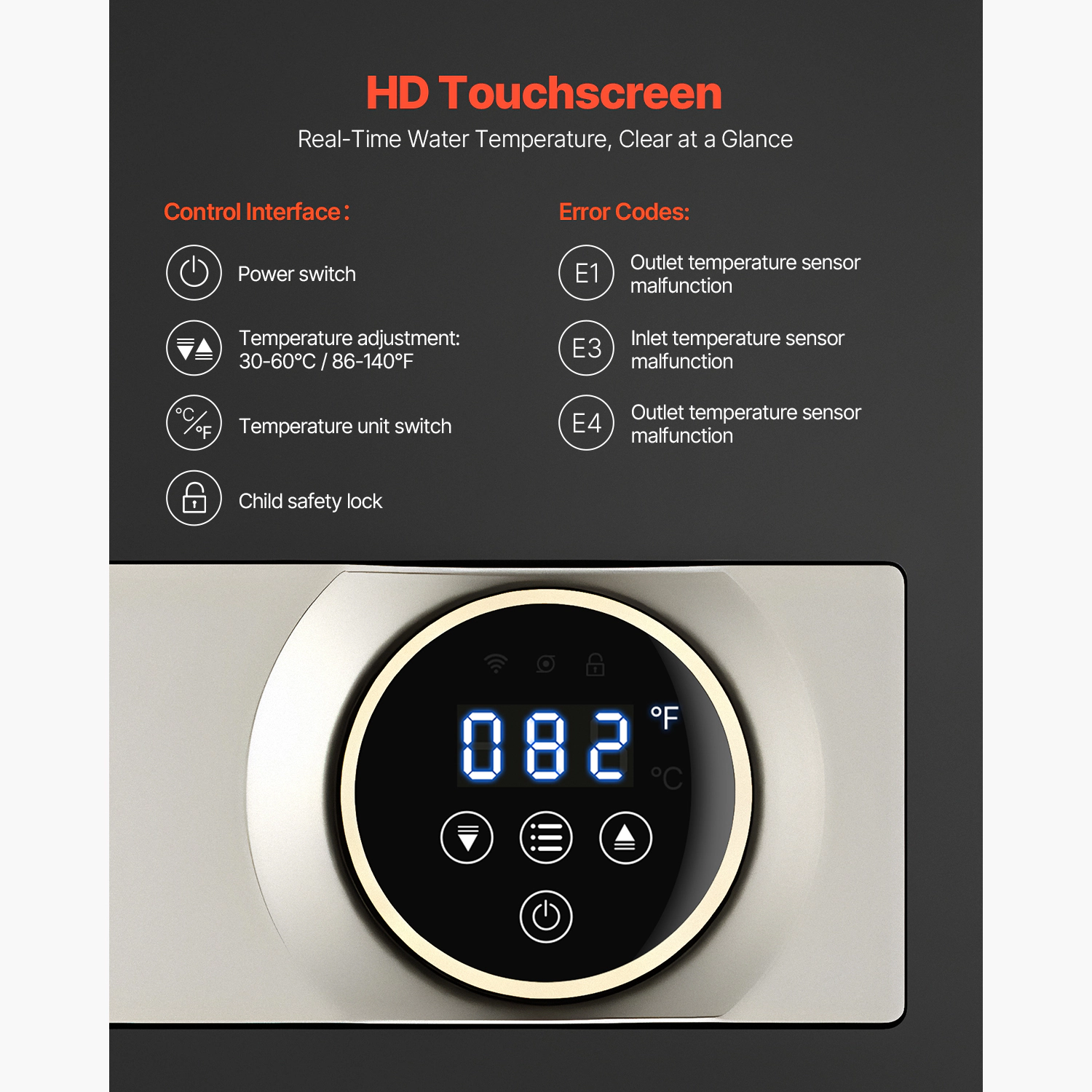 HONGGE Tankless Electric Water Heater Instant Hot Under Sink On Demand for Bathroom Kitchen Office with