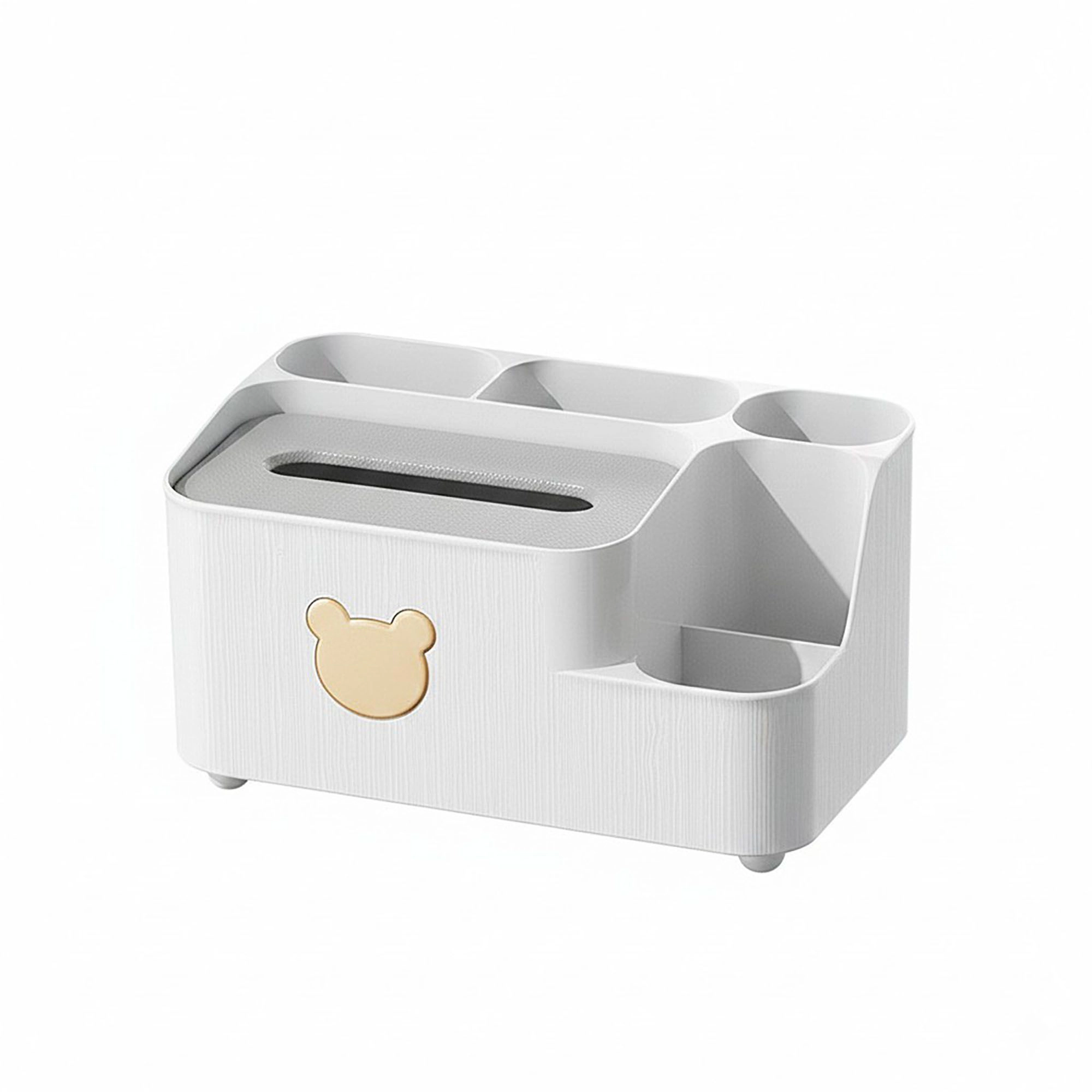 Alilang Women Multi-Compartment Plastic Tissue Box Organizer with Side Storage