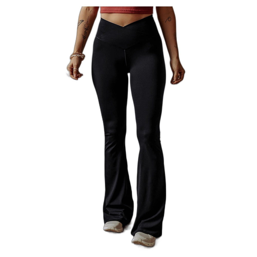 Sol Living Womens V-Shape High Waist Flared Leggings for Women