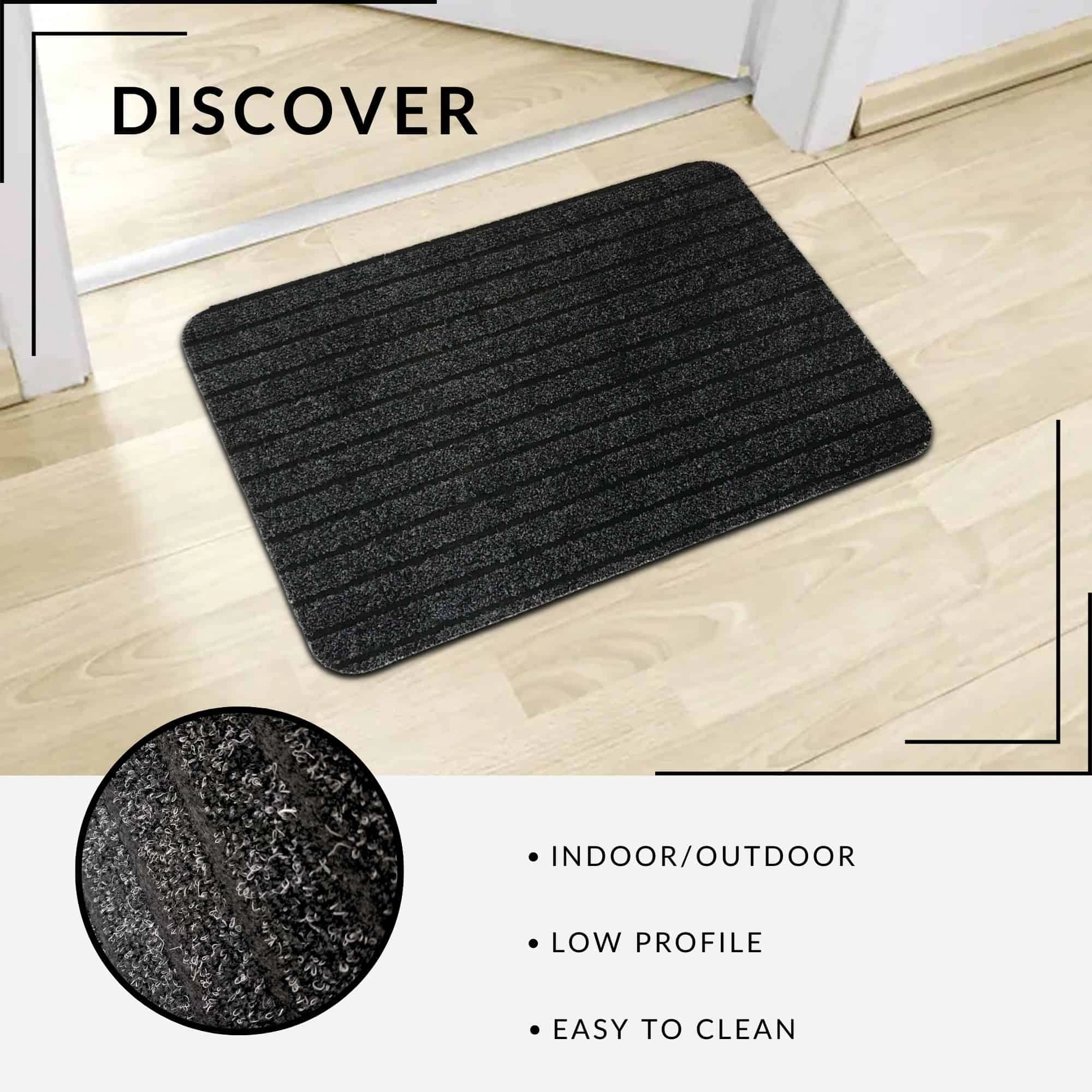 Evideco French Home Goods Maroon Red Chloe Polypropylene Doormat 24 x 16 Inches