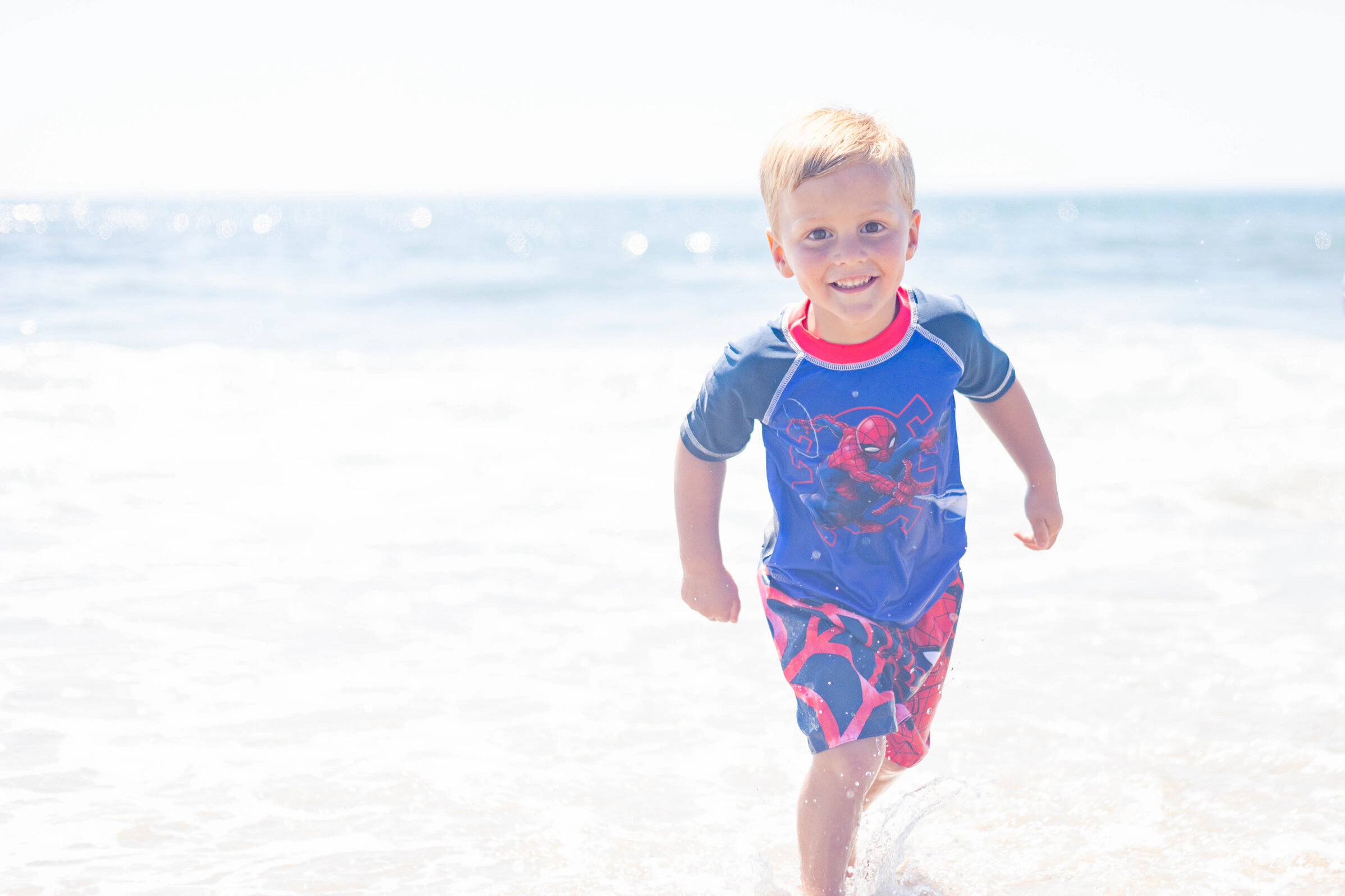 Marvel Spider-Man Boys' Rash Guard and Swim Trunks Set