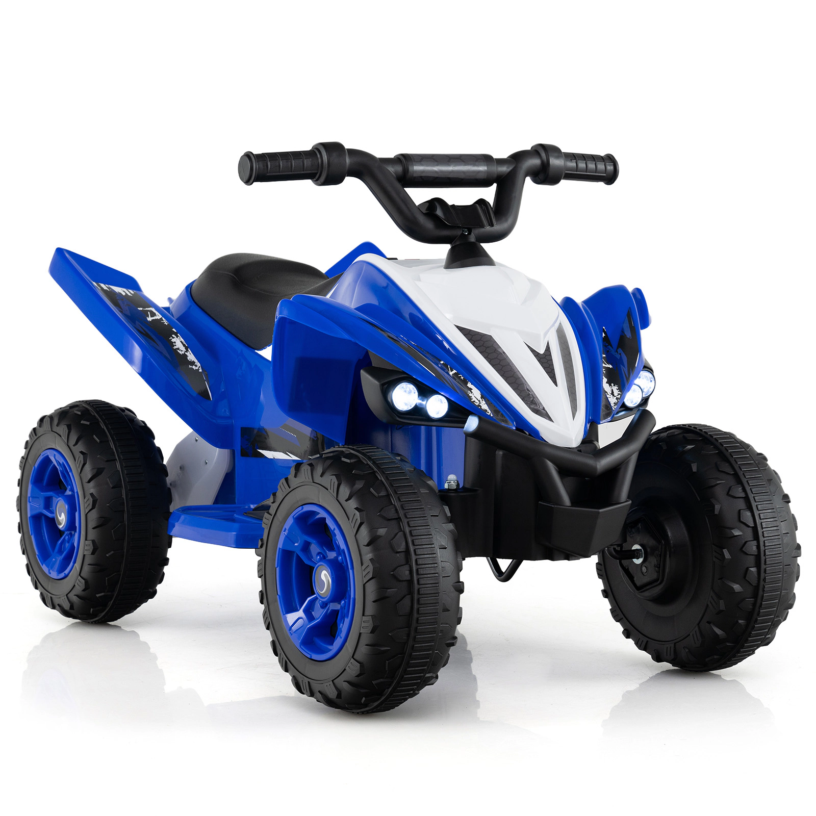 SUGIFT 12V Rechargeable Kids Ride On ATV 4-Wheeler Quad with LED Headlights 7-mph Max Speed 66-lb Capacity Ages 3+ Navy