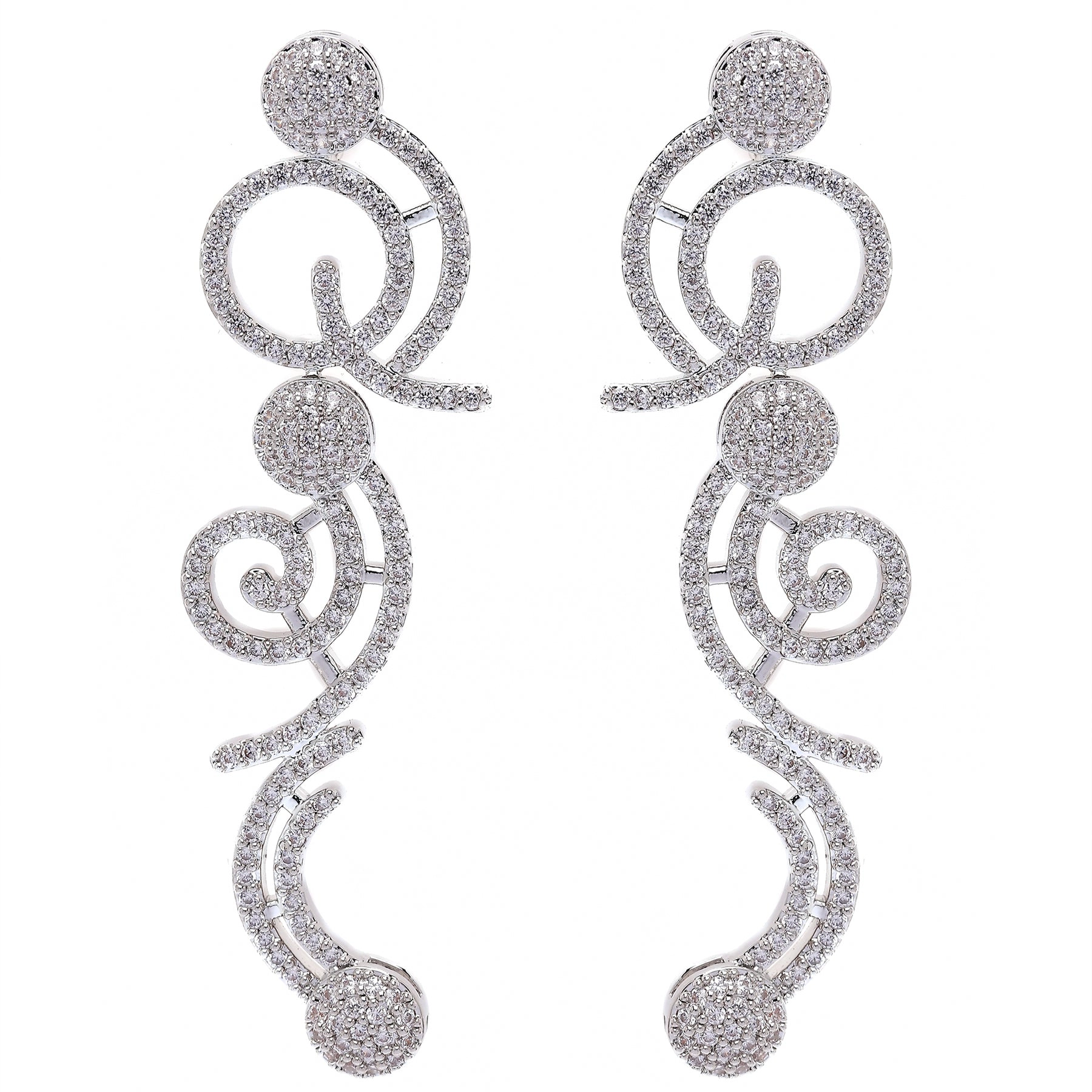 AGP PARIS Womens Classy Swirl Drop Earrings