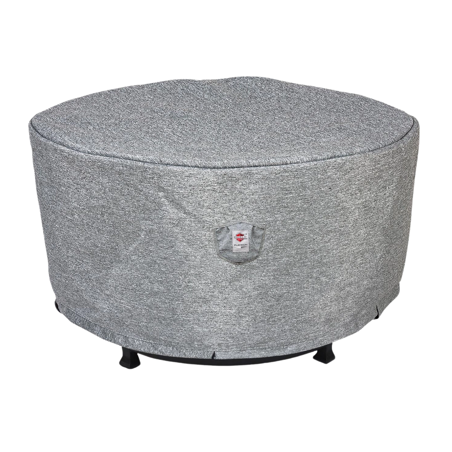Summerset Shield Platinum 3-Layer Water Resistant Outdoor Fire Table Round Cover - 36.5x25", Grey Melange