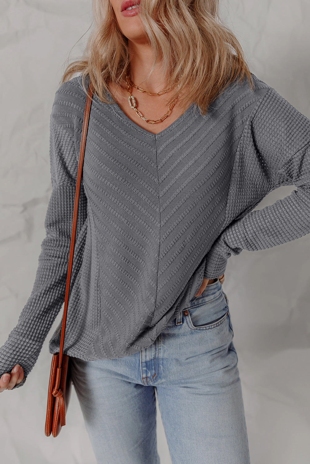 Threaded Pear Haylee Knit Top Long Sleeve
