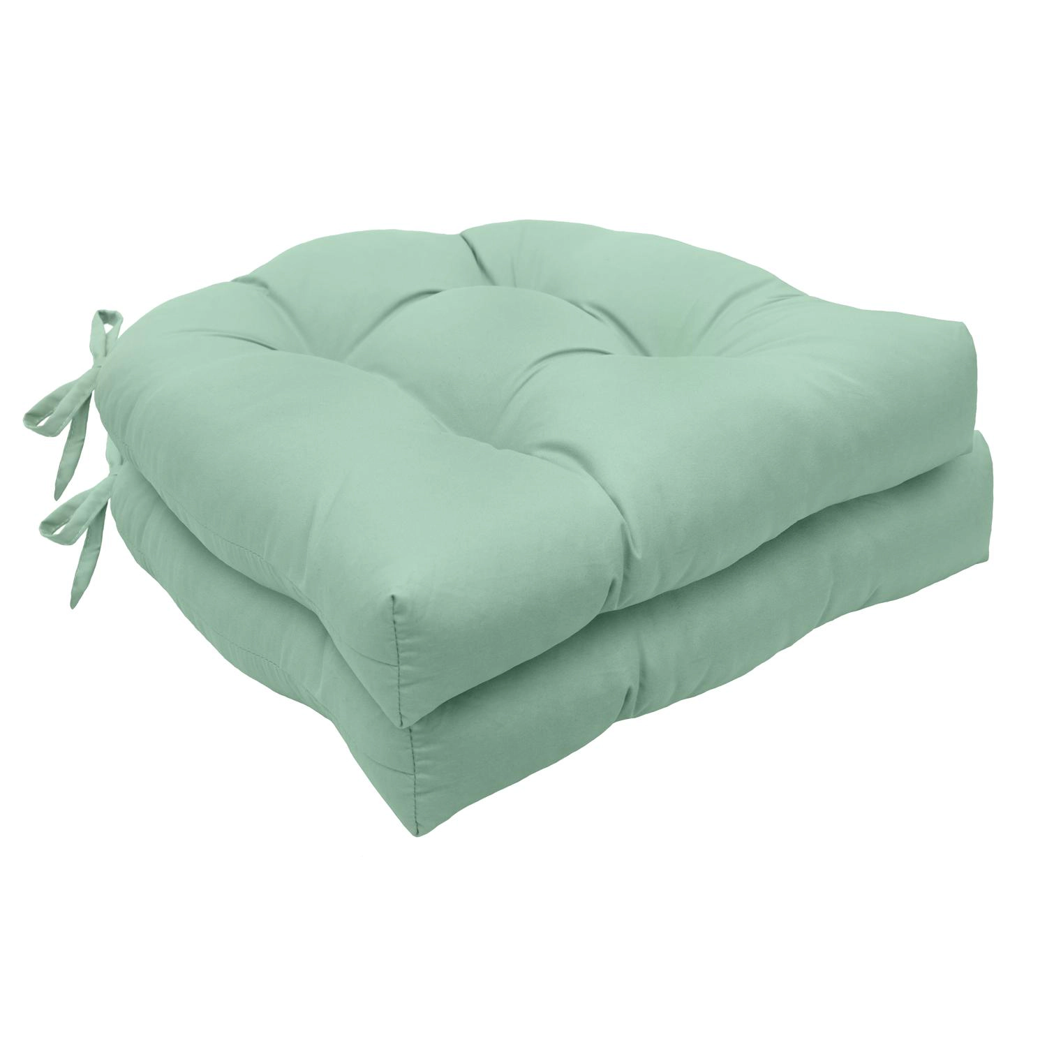 Habitat Tufted Ultra Soft Comfortable Chair Pad Pack of 2 Each 15" X 15" Aqua